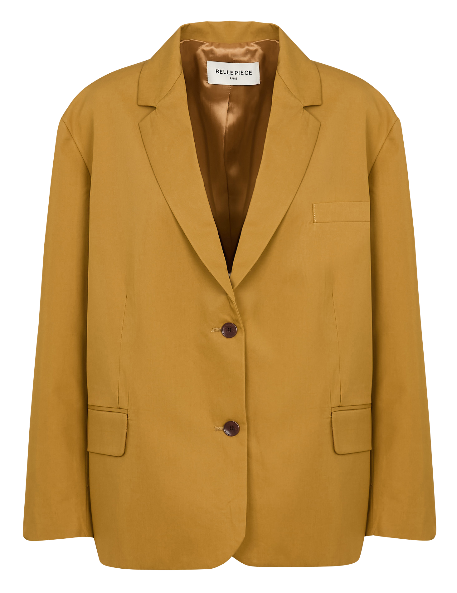 Ruimvallende blazer | linnen/katoenblend BELLEPIECE Bruin
