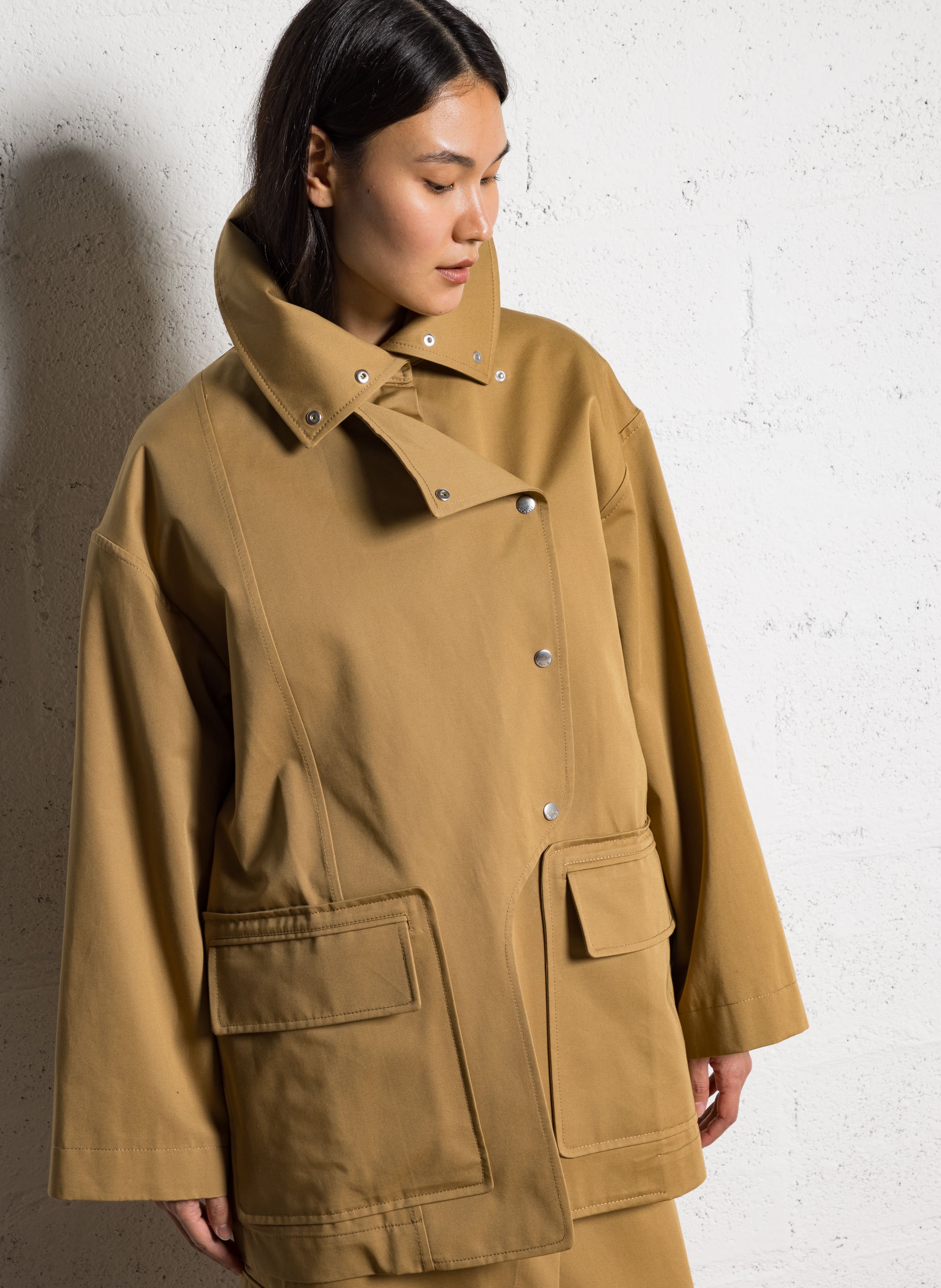 Oversized cotton coat MARGAUX LONNBERG Brown