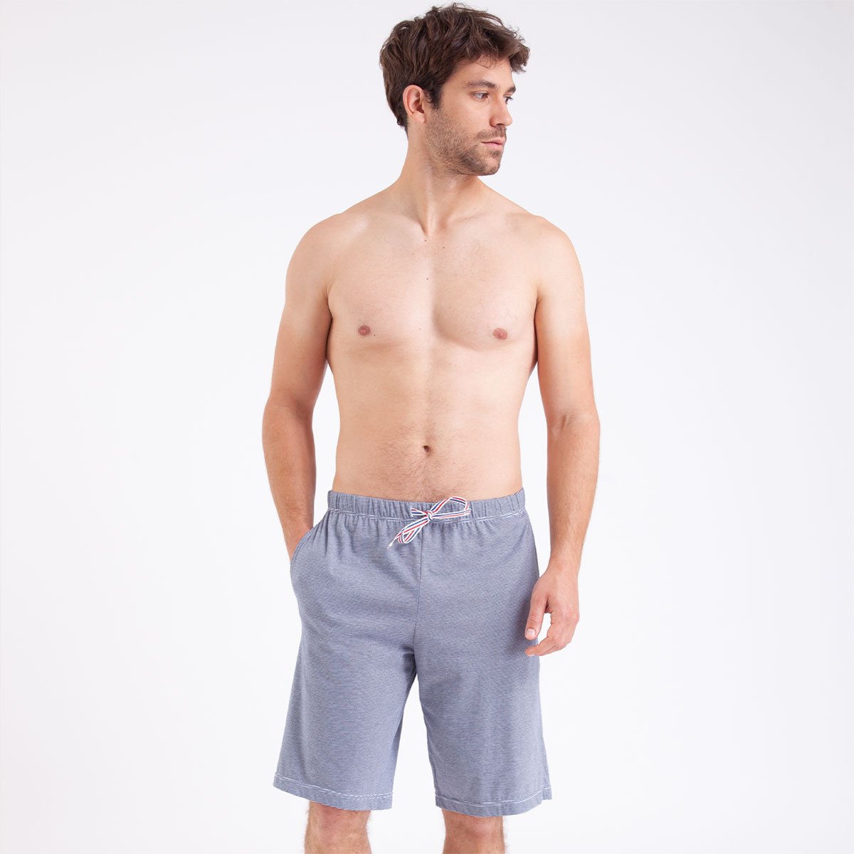 Men's short pyjamas made in France by Eminence. EMINENCE Blue