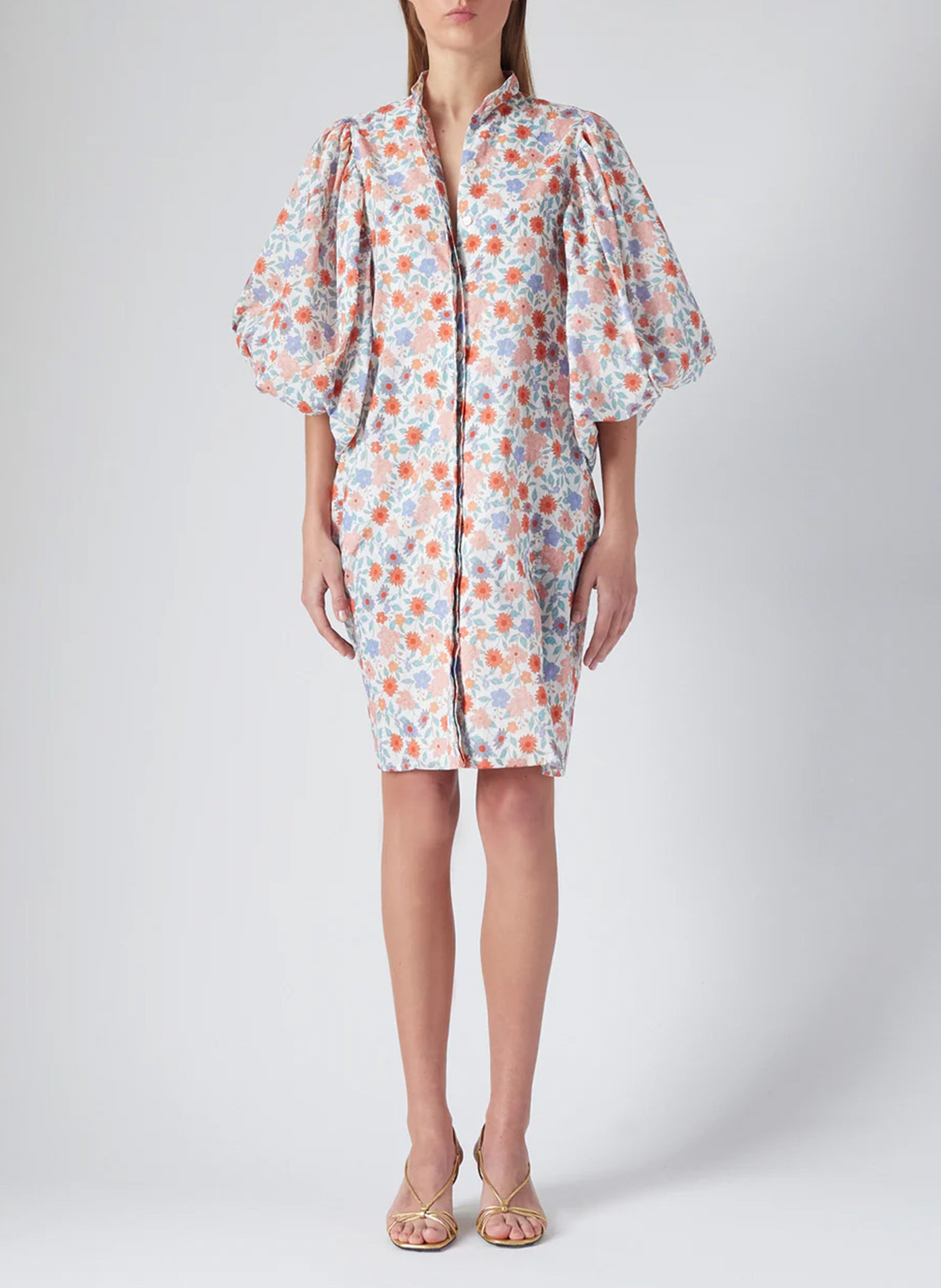 Short round-neck cotton dress THE LABEL EDITION Red