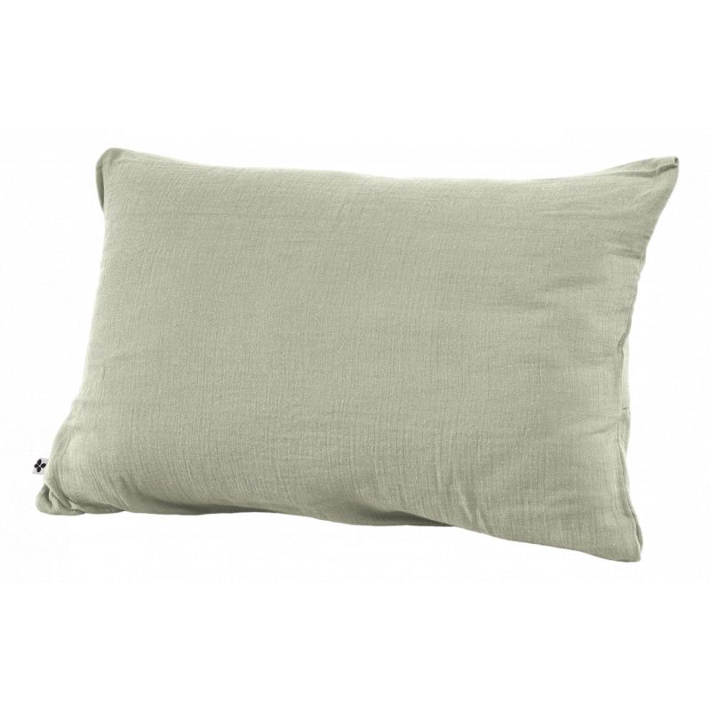 Cotton percale pillow case L'EFFET PAPILLON Green