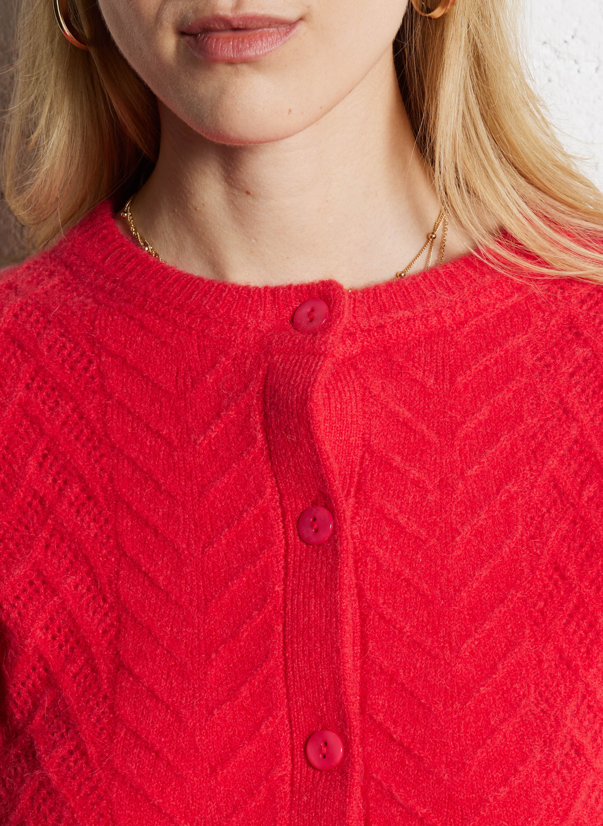 Gilet droit en maille SUNCOO Rouge