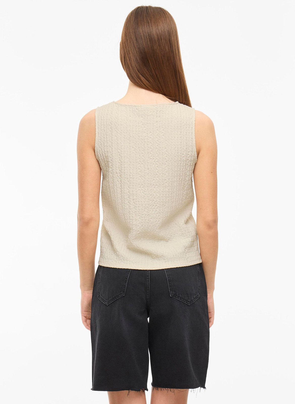 Printed viscose top VILA Beige