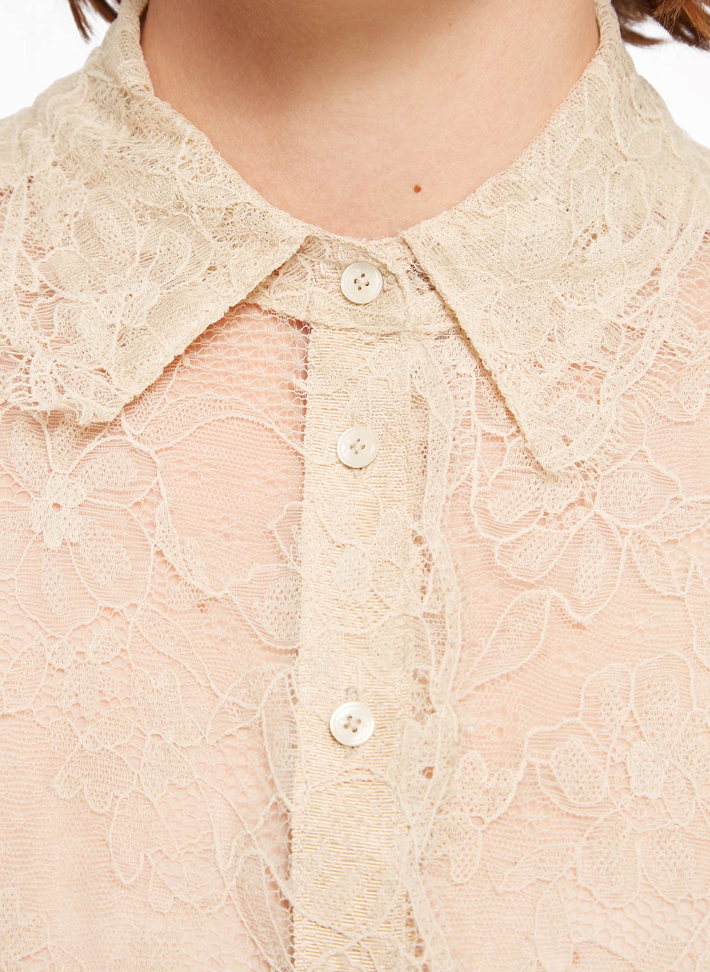 Chemise col classique en dentelle ROSEANNA Blanc