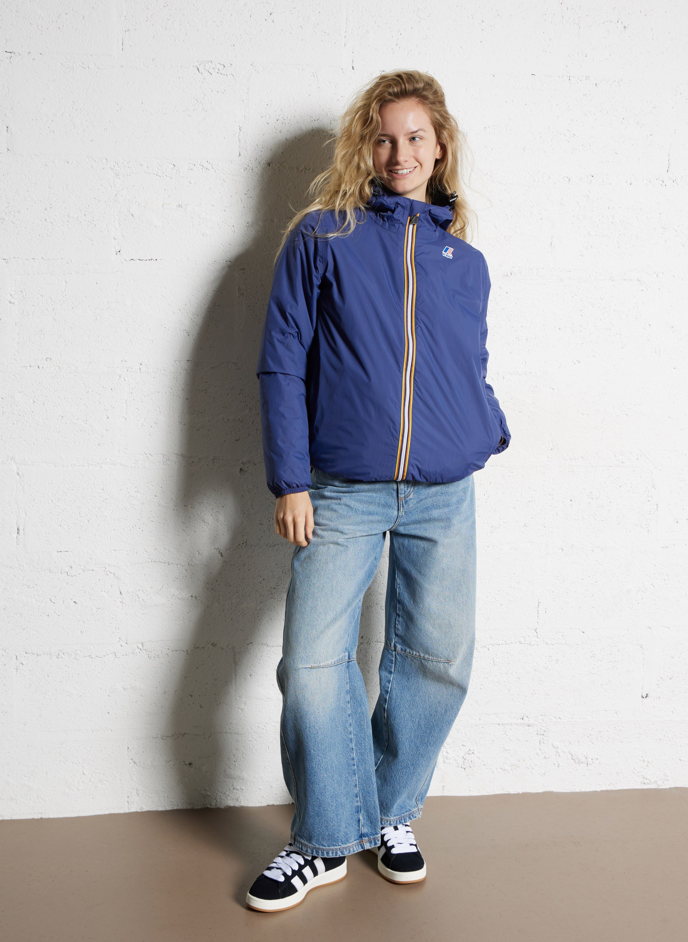 High-neck windbreaker K-WAY Blue