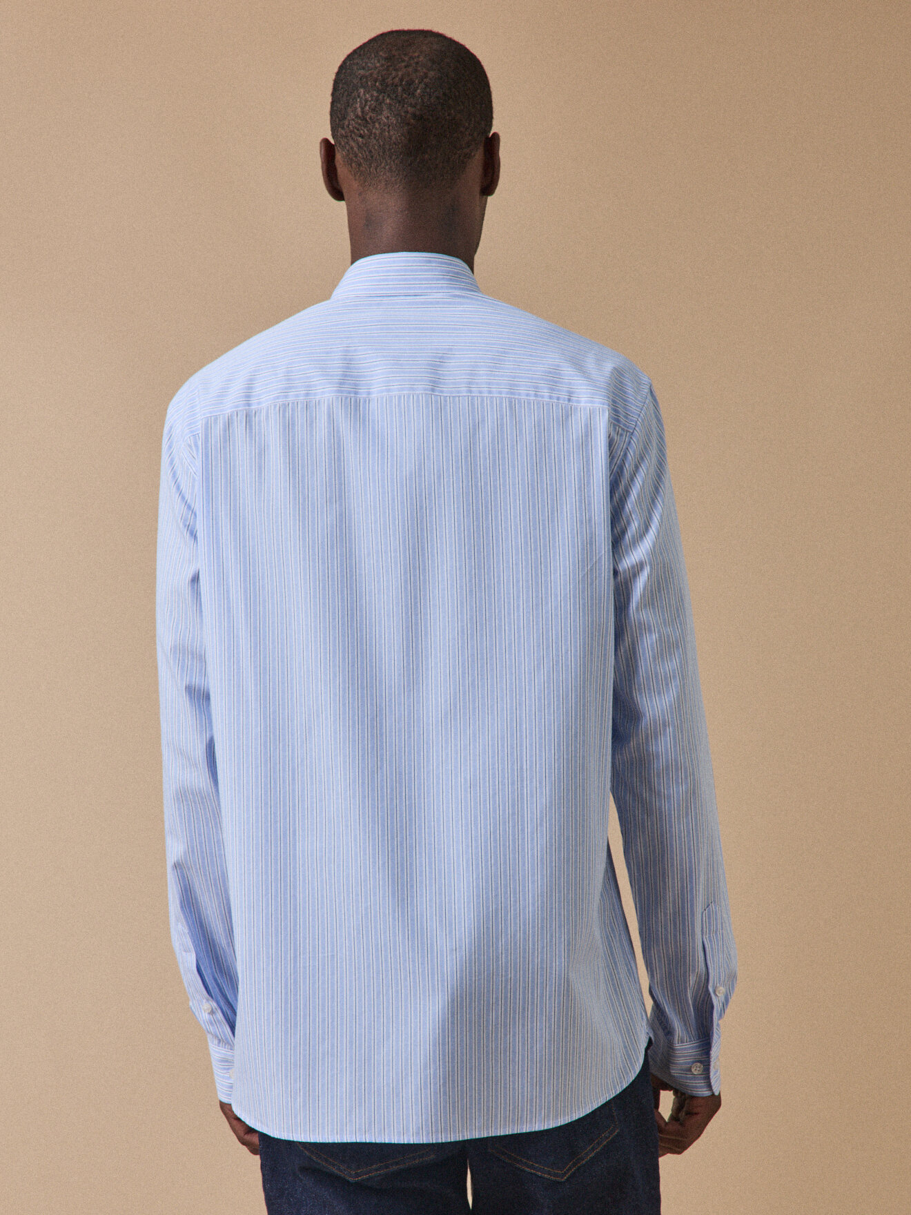 Fitted Striped Poplin Shirt CYRILLUS White