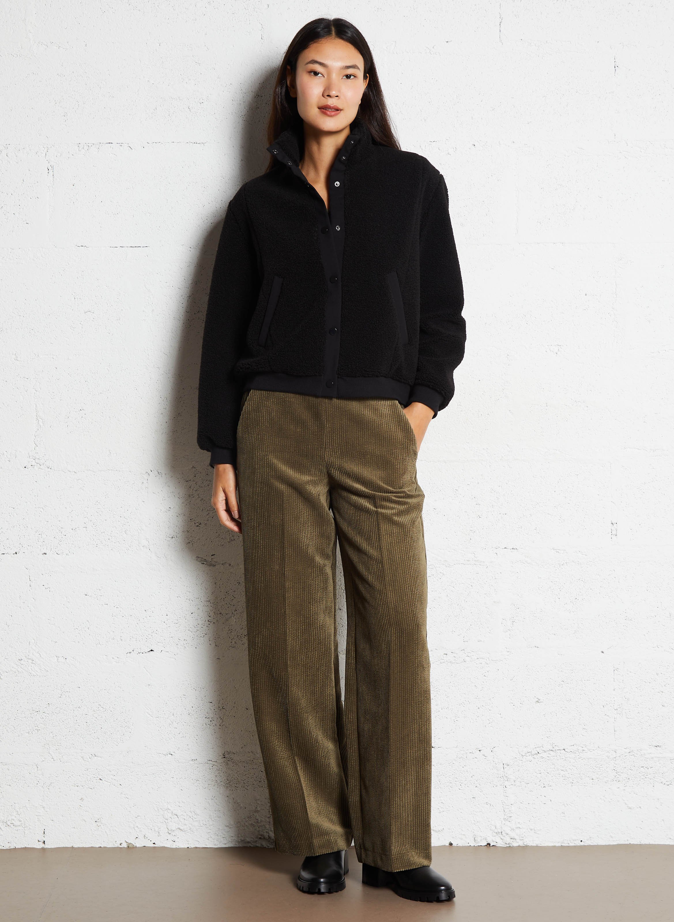 Straight sherpa jacket I CODE Black