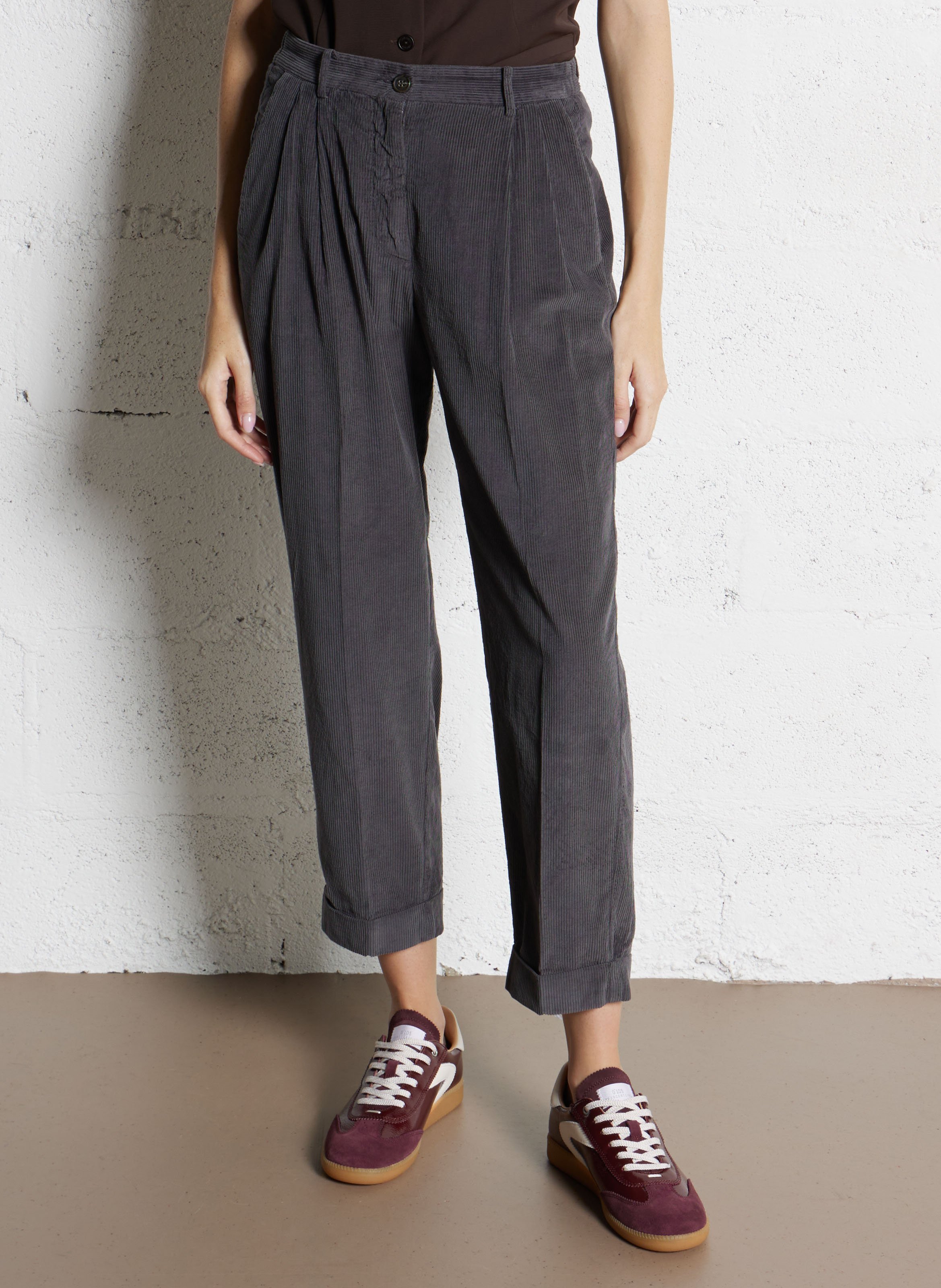 Pantalon droite en coton HARTFORD Gris