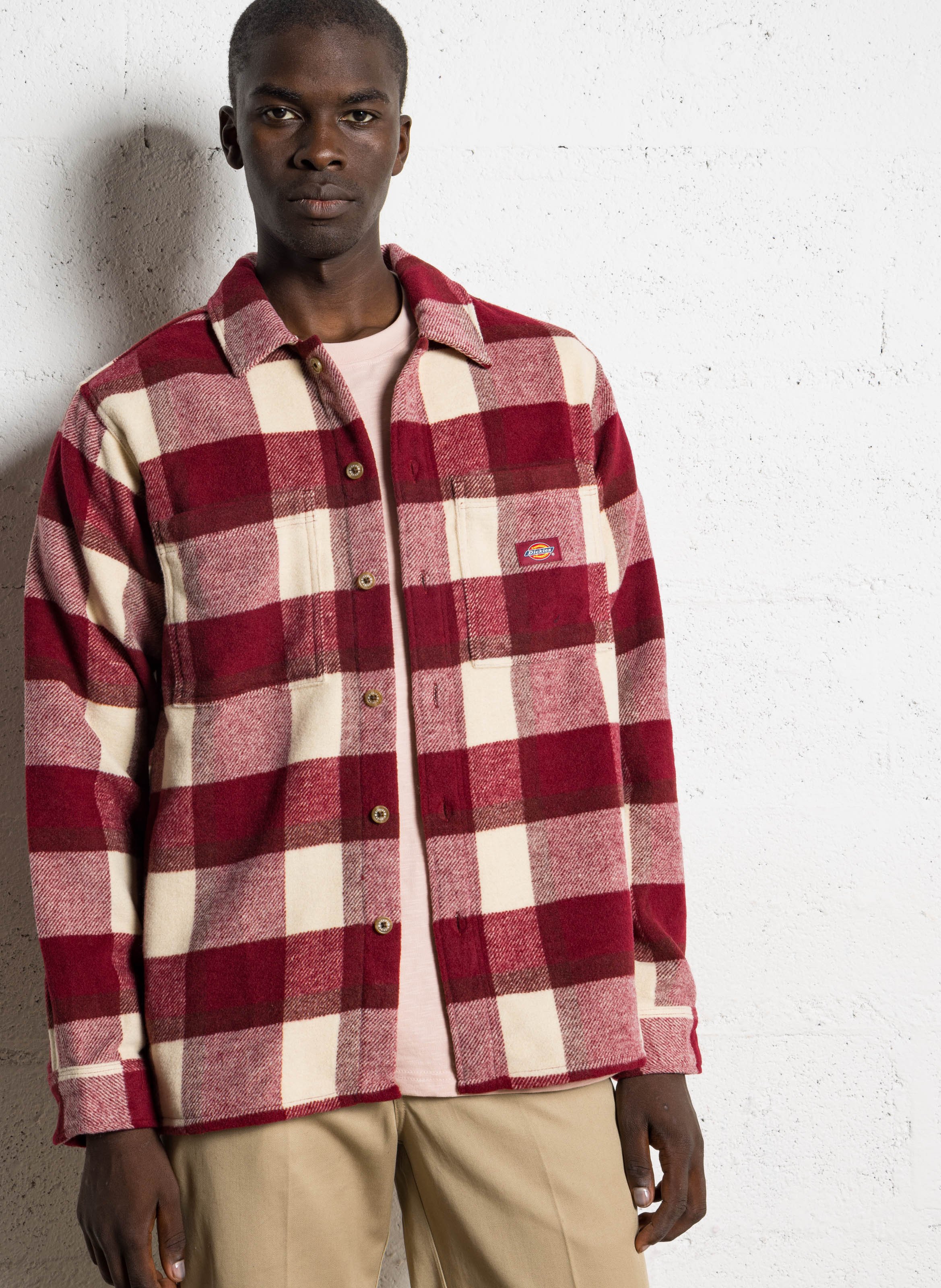 Surchemise droite col classique  DICKIES Rouge