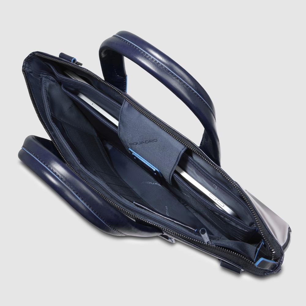 Expandable laptop bag PIQUADRO Blue
