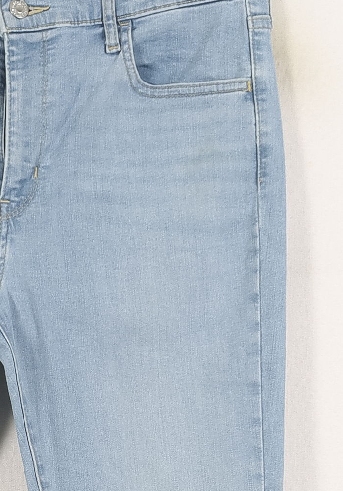 Cropped slim jeans with studs Blue