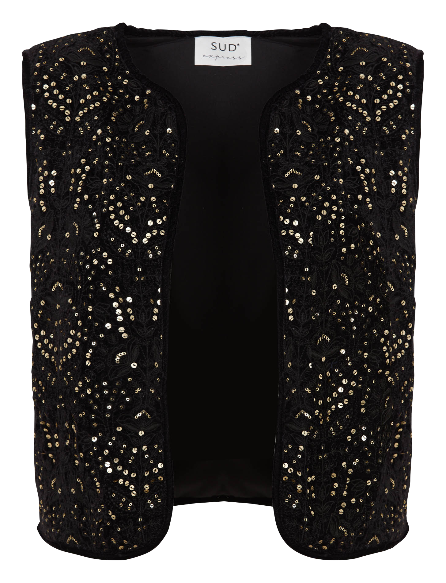 Gilet sans manches à sequins SUD EXPRESS Noir