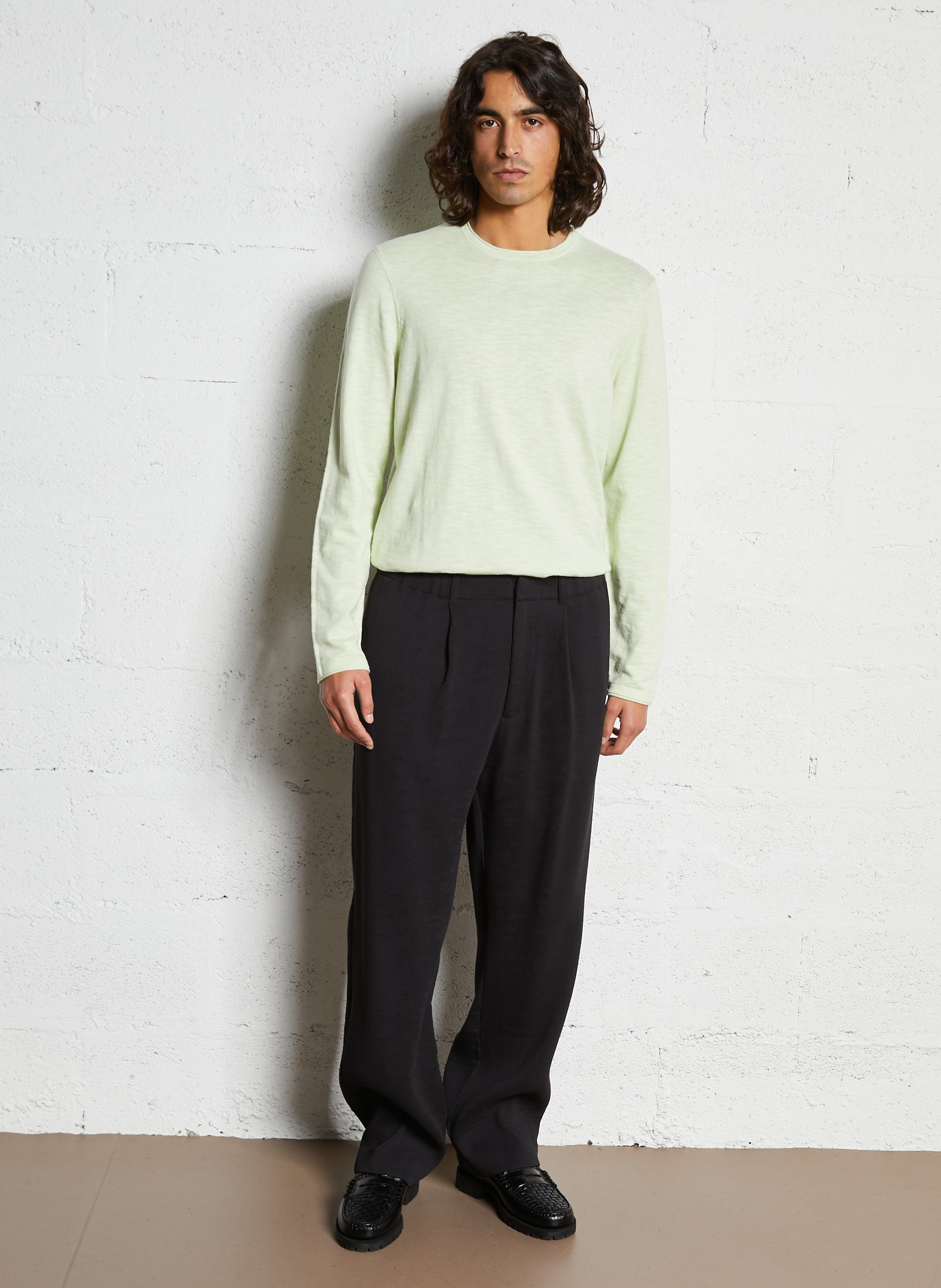 Gerader Rundhalsausschnitt-Pullover aus Flammengarn IKKS Grun