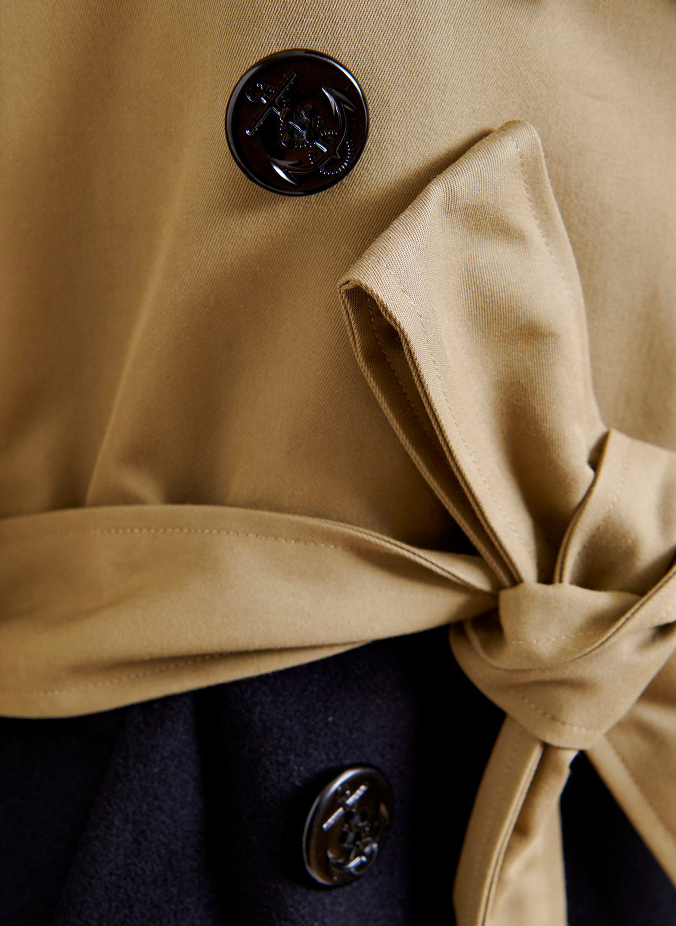 Straight wool-blend trench coat with tailored collar ESSENTIEL ANTWERP Brown