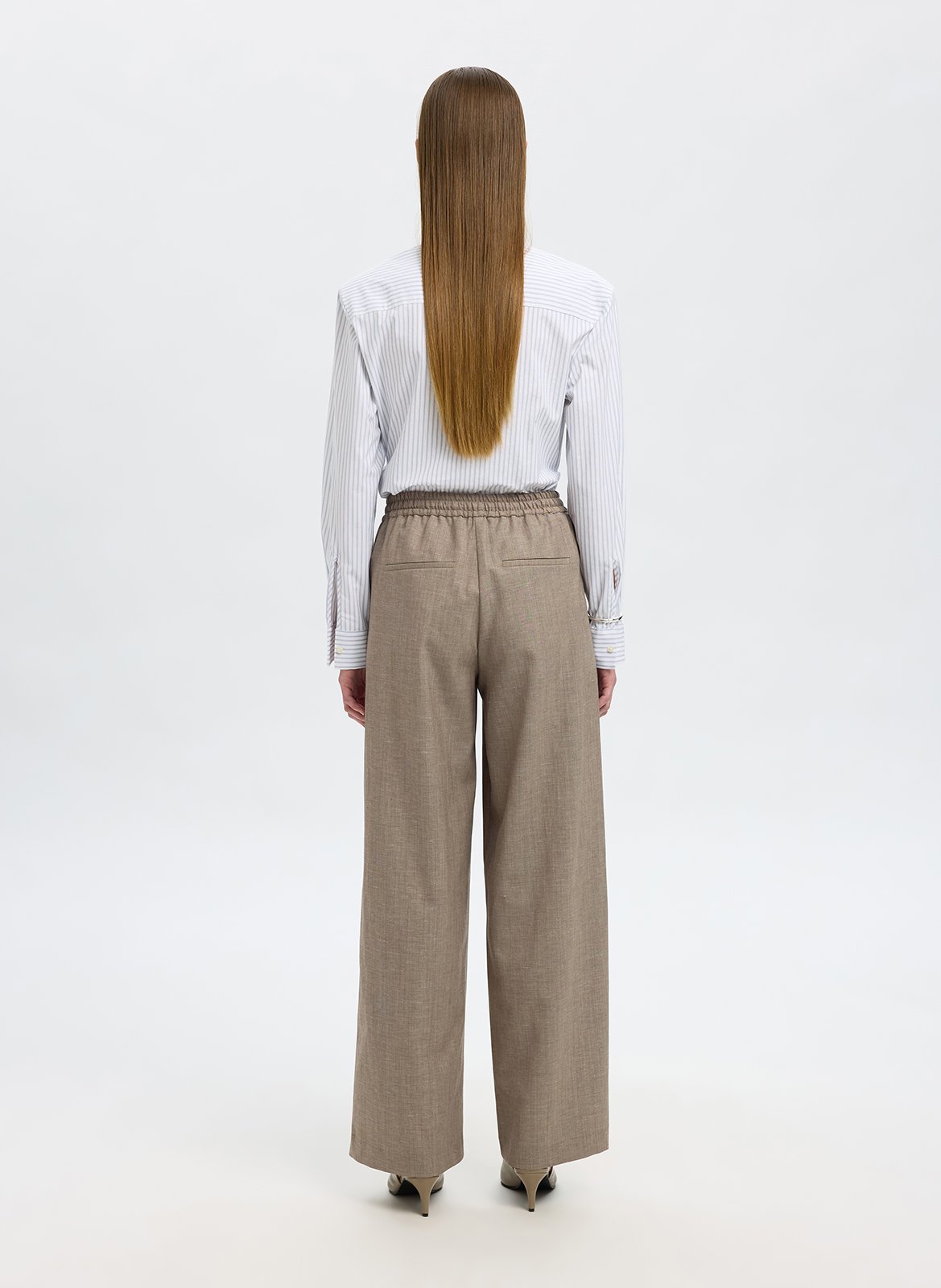 Pantalon droit SELECTED Beige