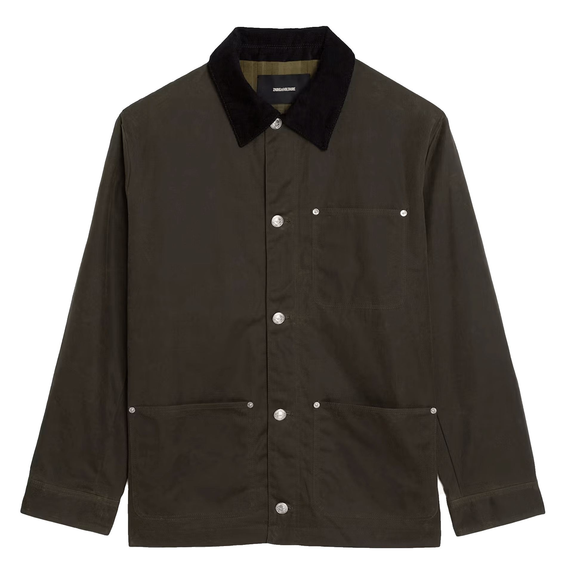 Cotton jacket with classic collar ZADIG&VOLTAIRE Green
