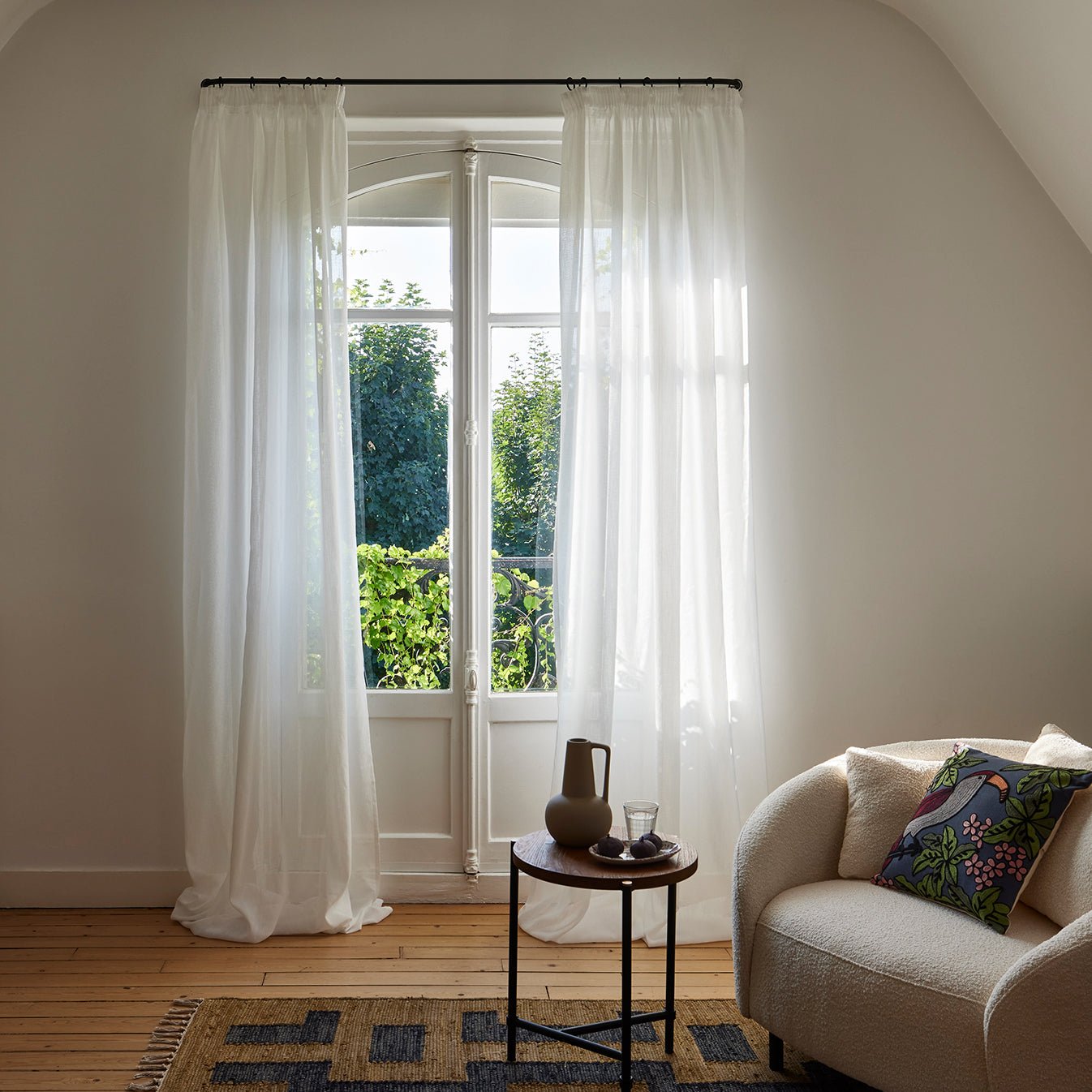 Madura - voilage milos  en aspect lin vaporeux blanc 280x350 cm MADURA Blanc