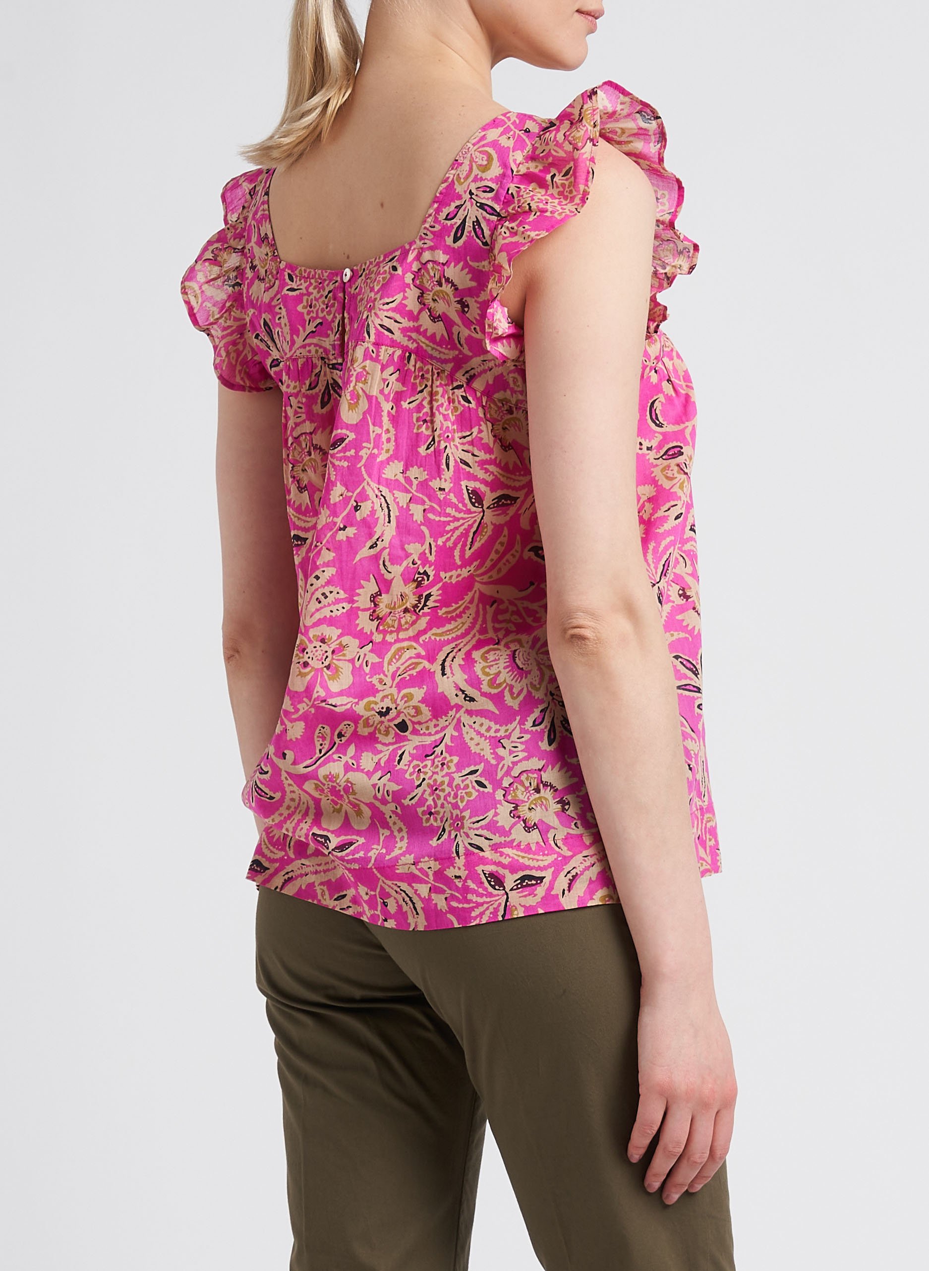 Geblümtes Top aus Baumwolle HARTFORD Rosa