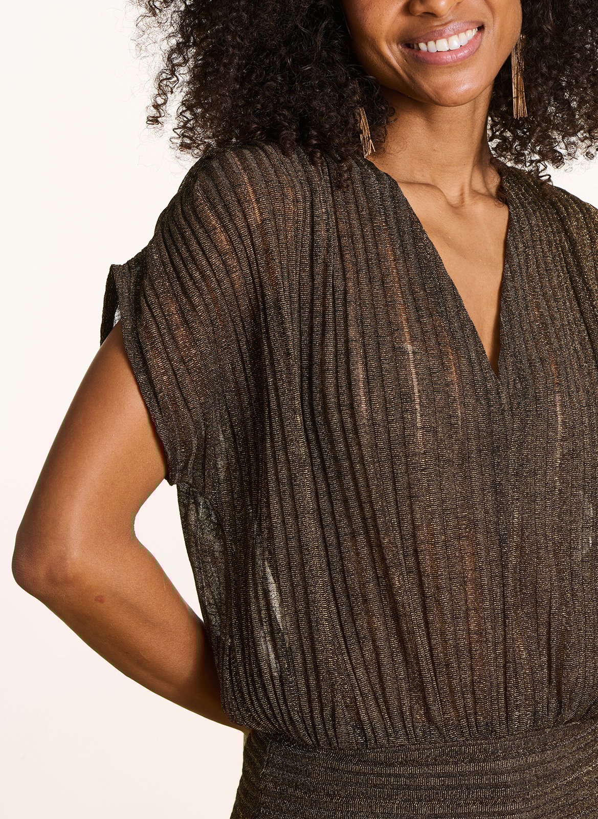 Top met V-hals LA FEE MARABOUTEE Zwart