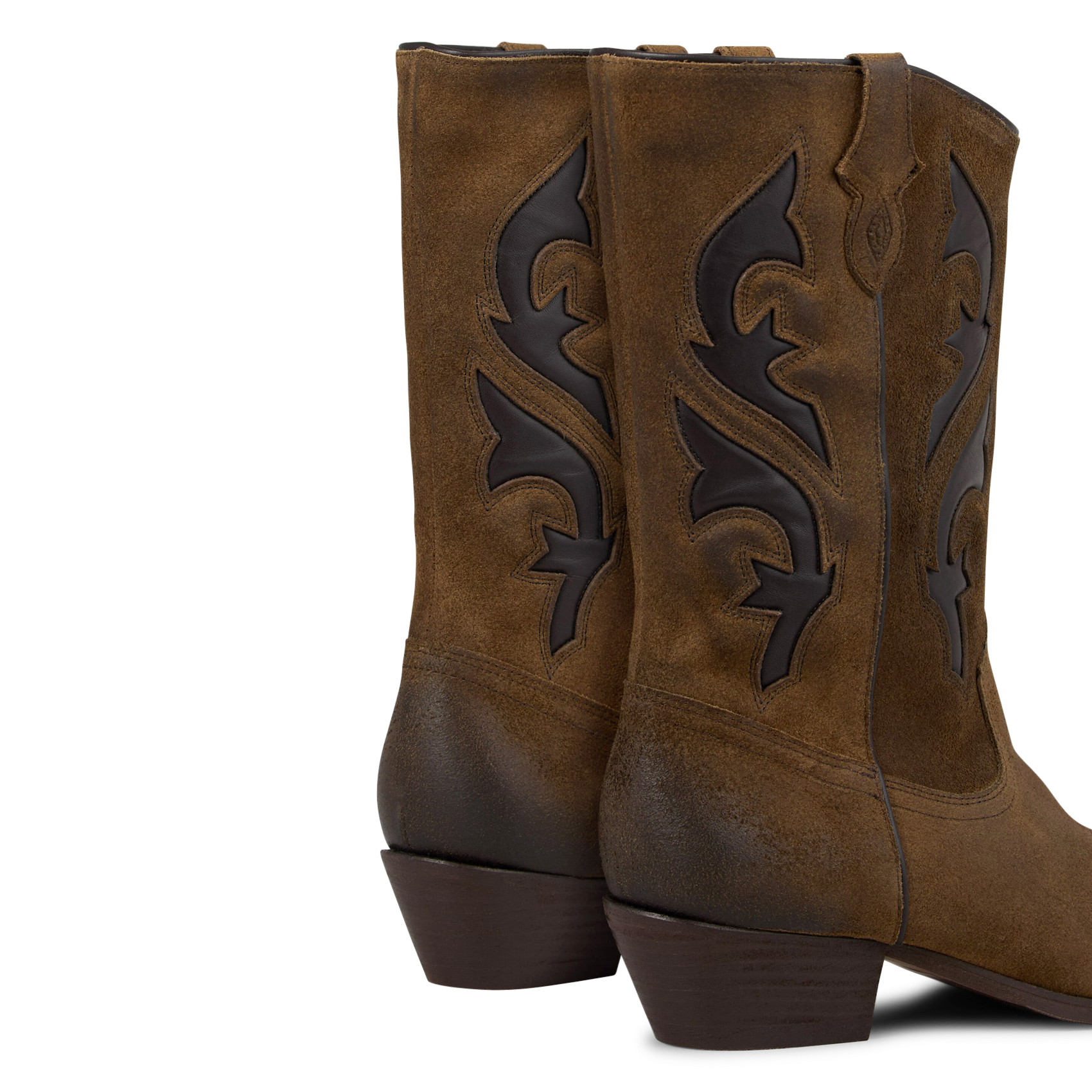 Bottes en cuir velours BA&SH Marron