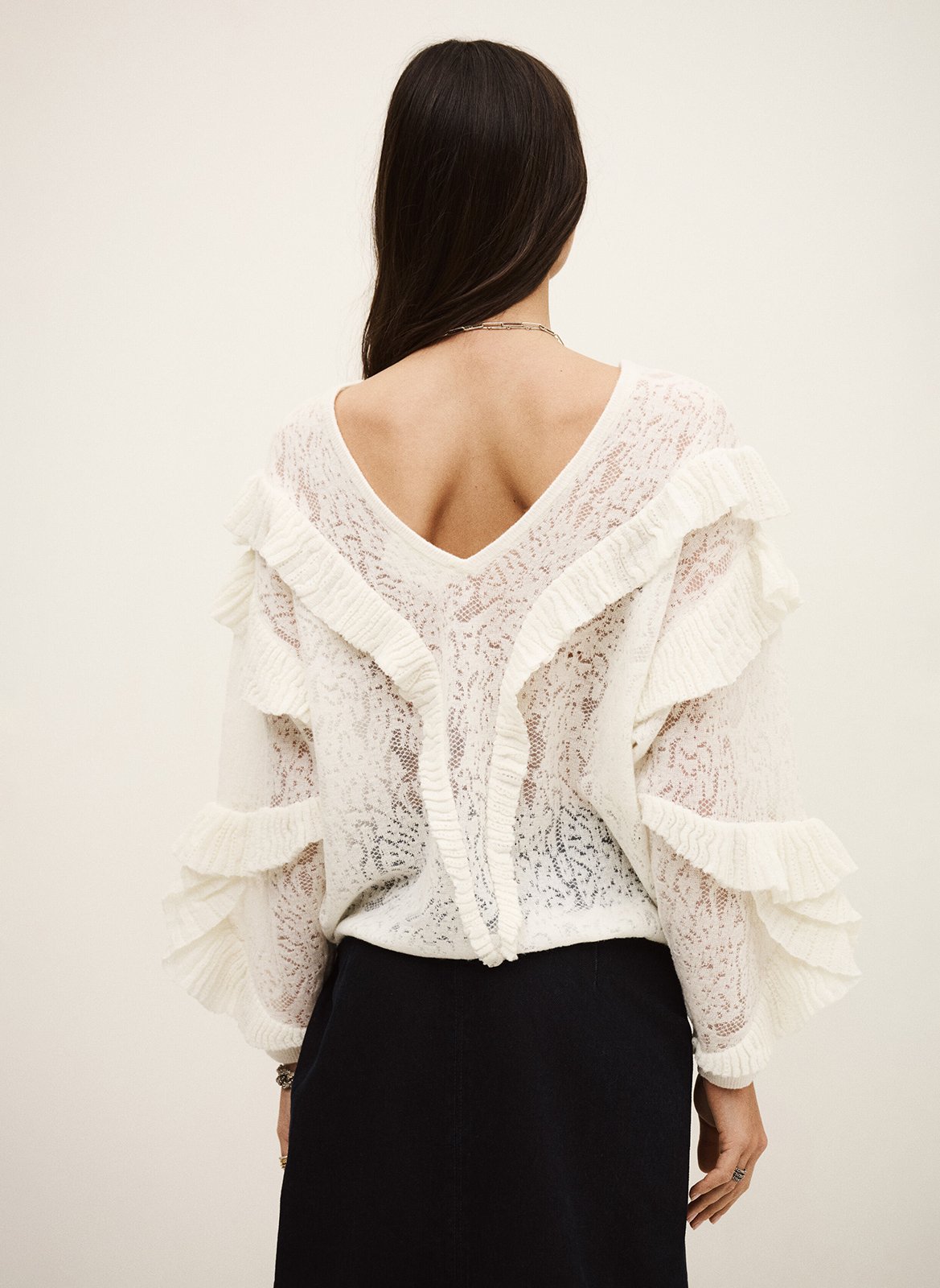 Pull ample à volants BA&SH Beige