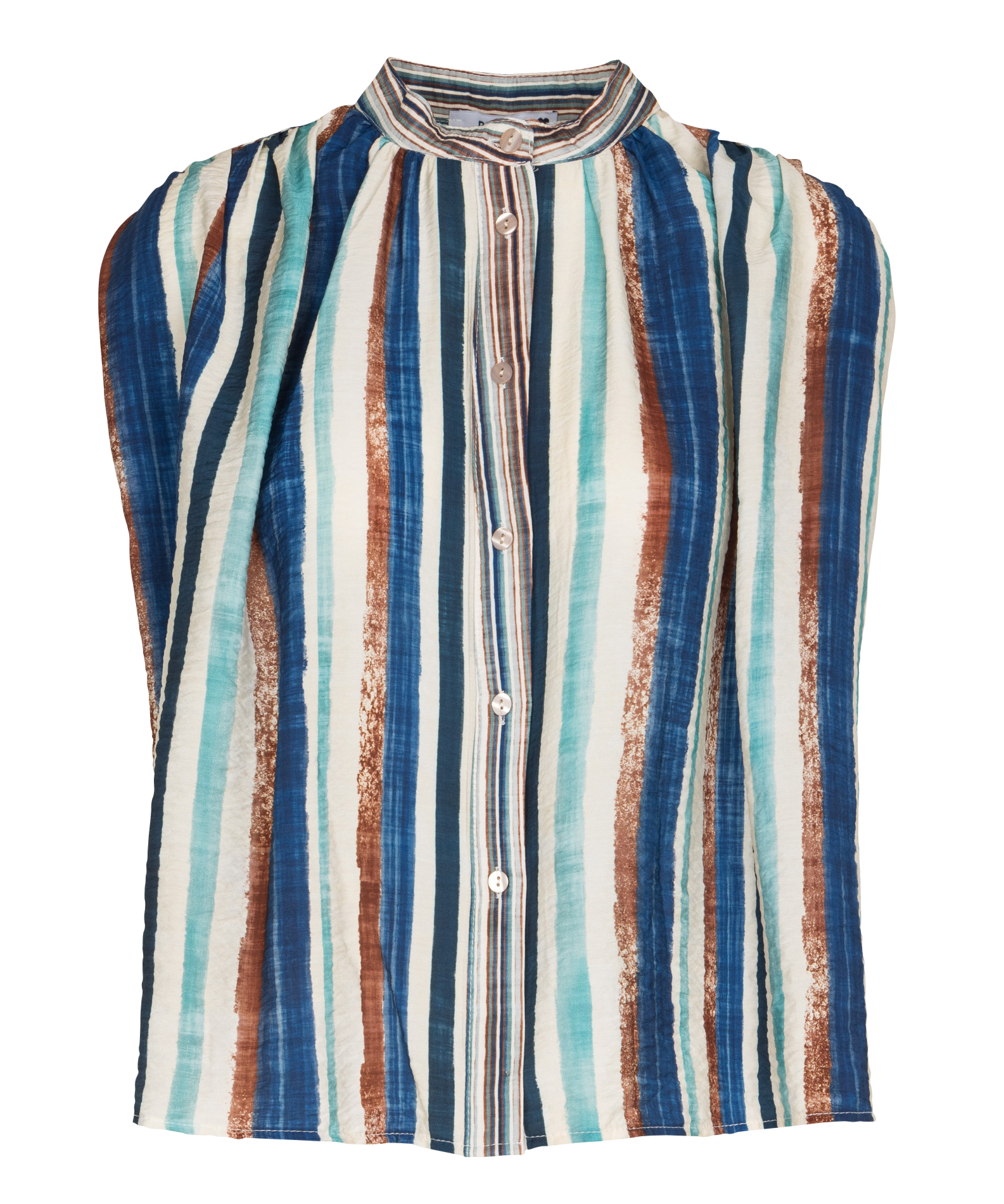 Oversized round neck blouse with stripes PLEASE Multicolored