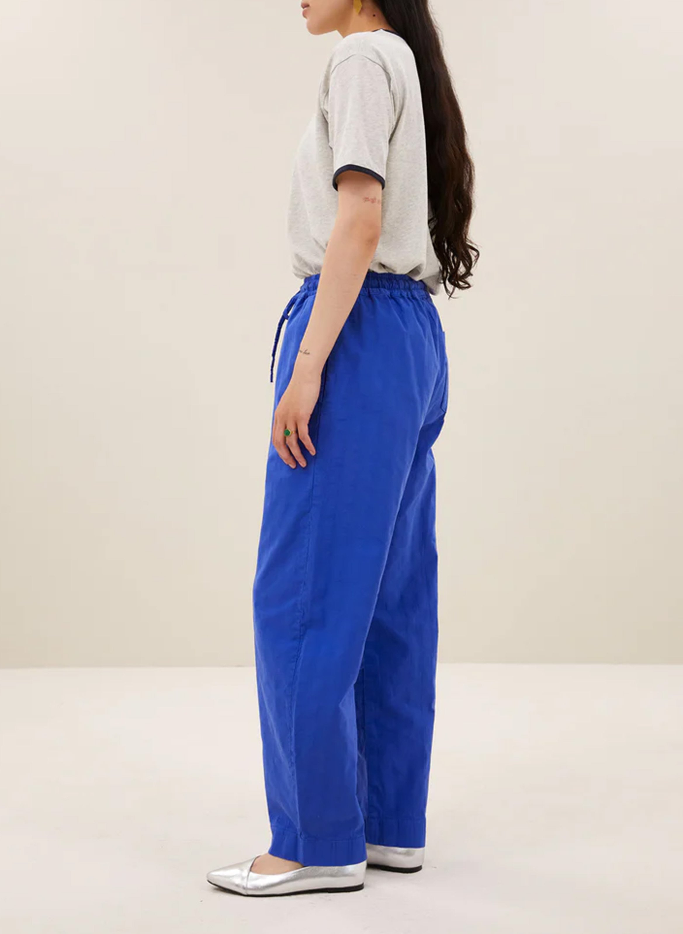 Tee-shirt droit col rond en coton bio BY BAR Gris