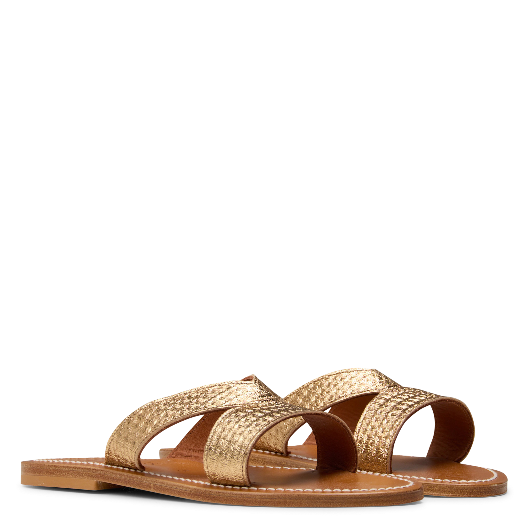 Sandales paltes en cuir K JACQUES Doré