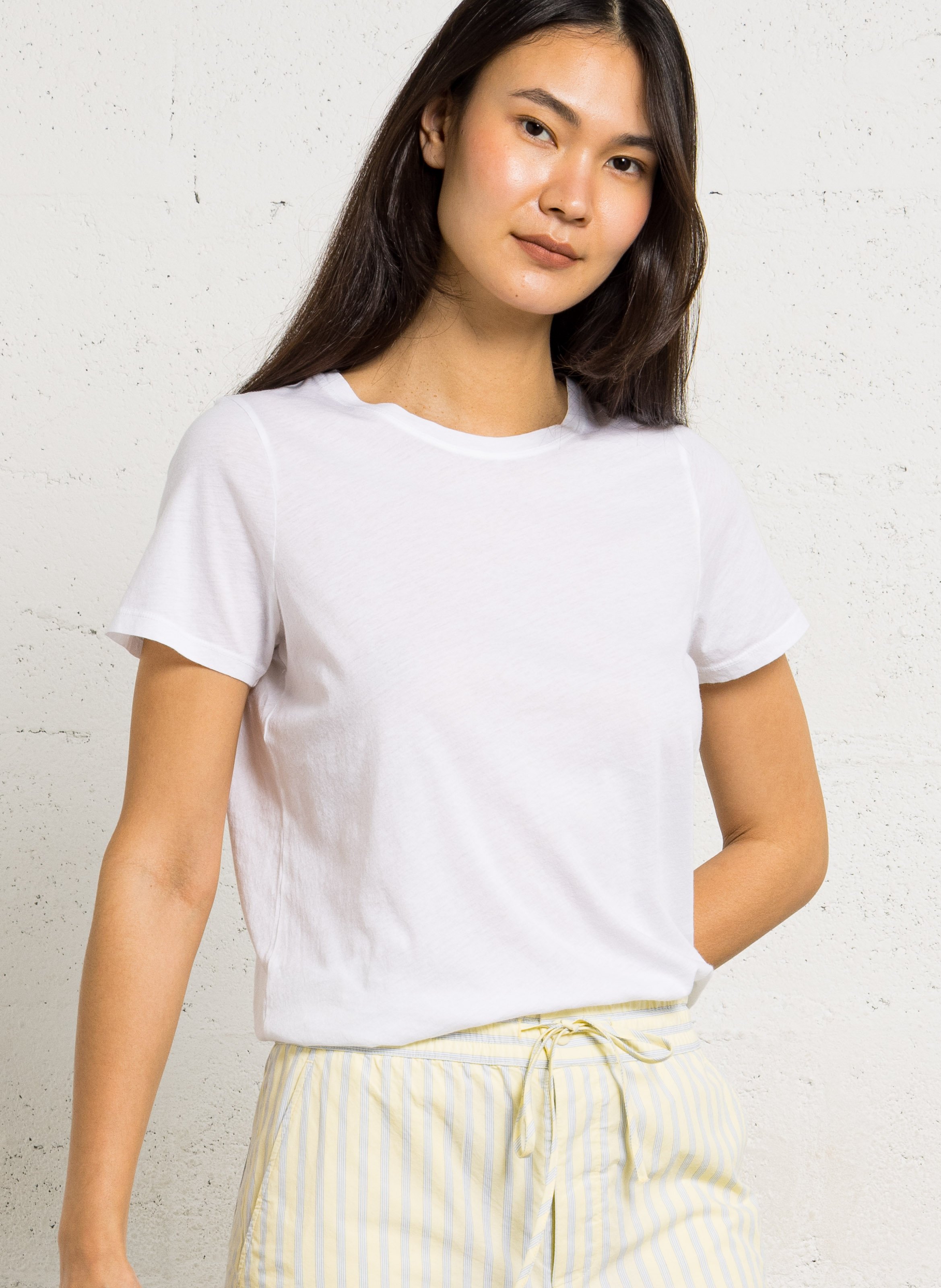 Recht, katoenen T-shirt HARTFORD Wit