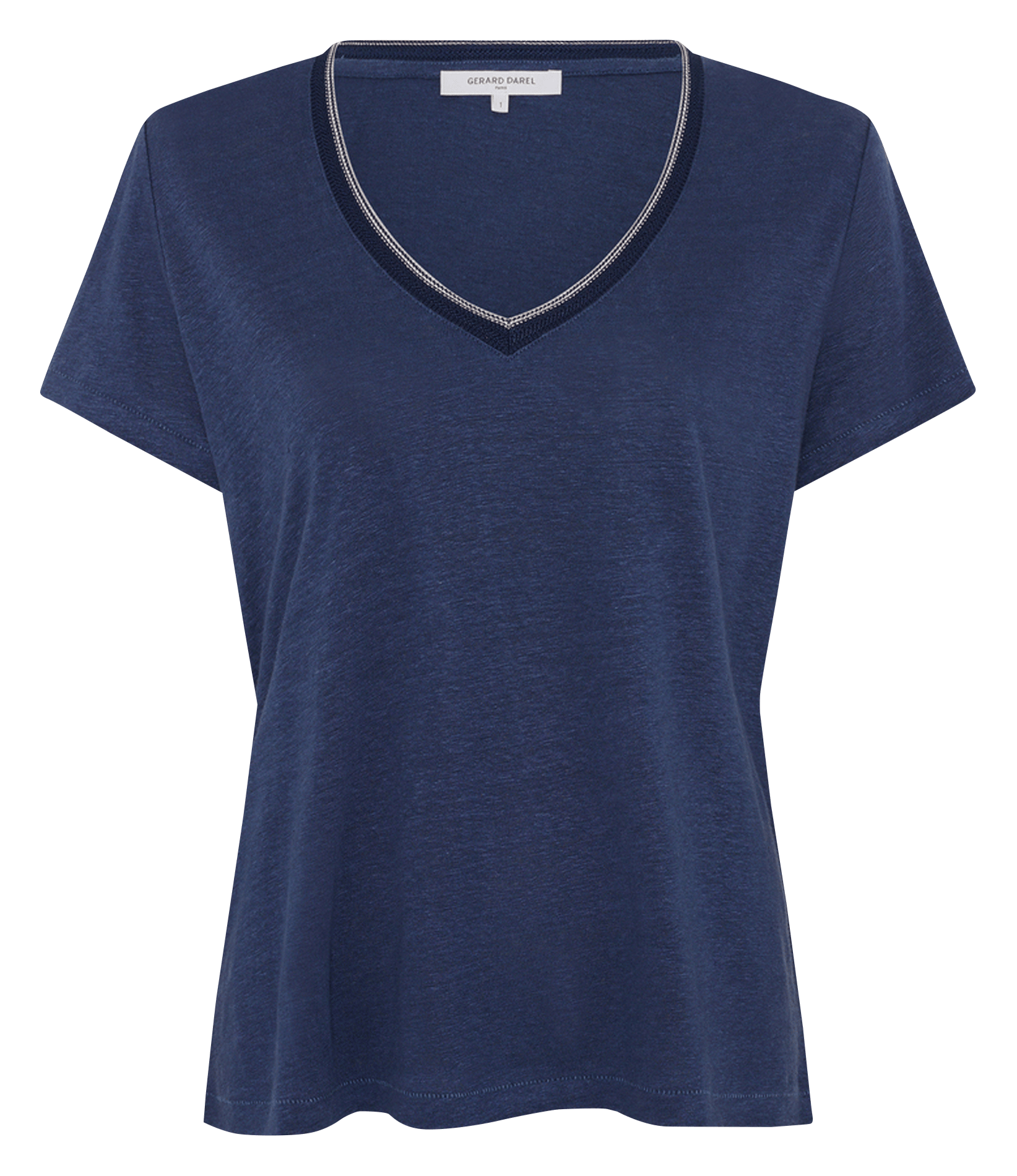 Straight linen t-shirt in plain color GERARD DAREL