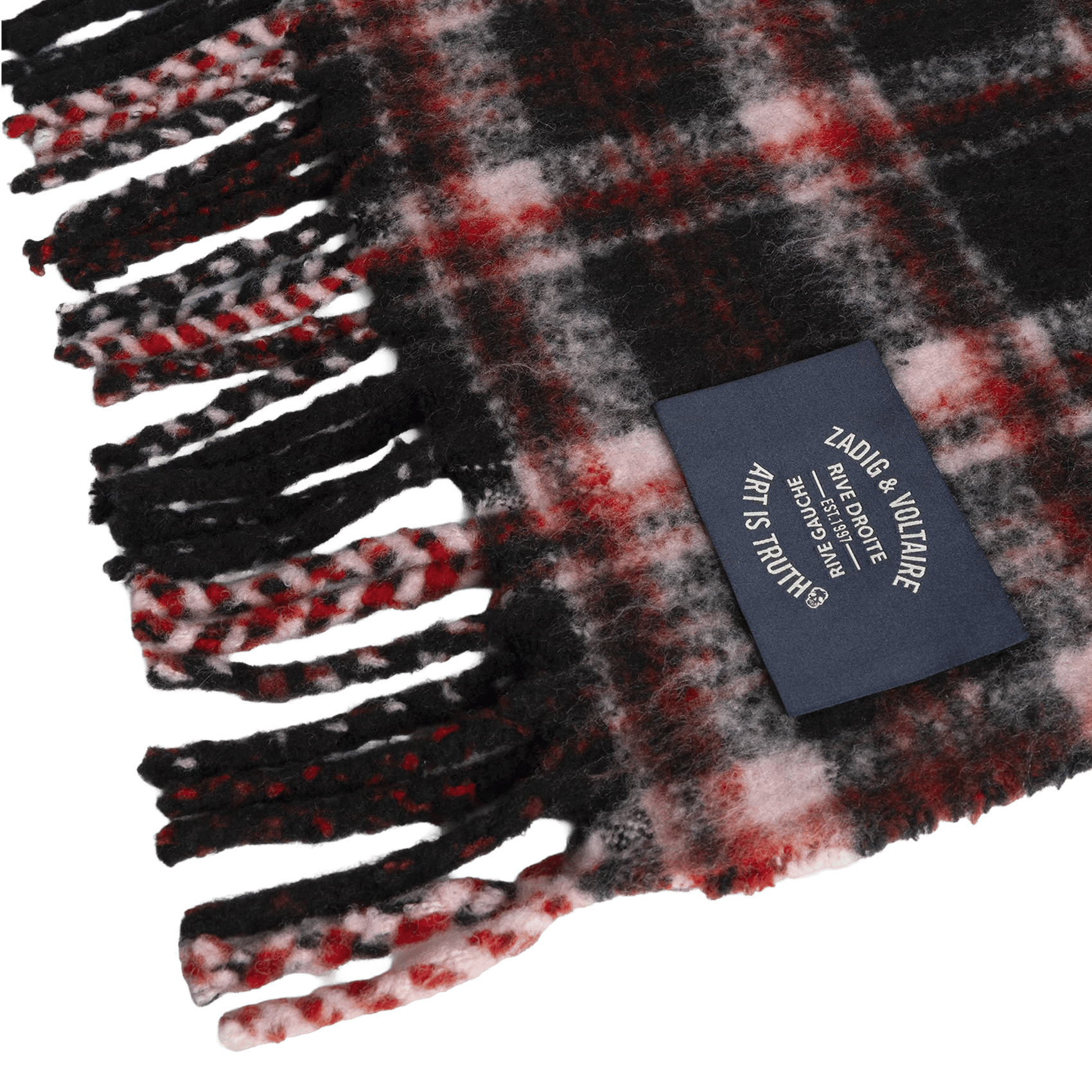 Rectangular checked scarf Grey