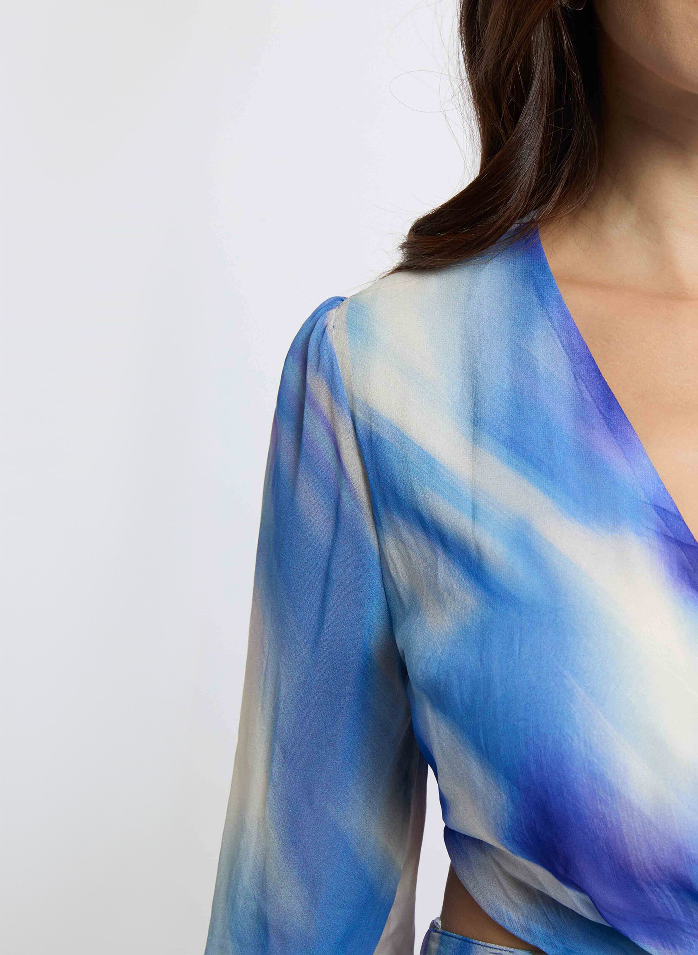 Robe courte imprimée col v MORGAN Multicolore