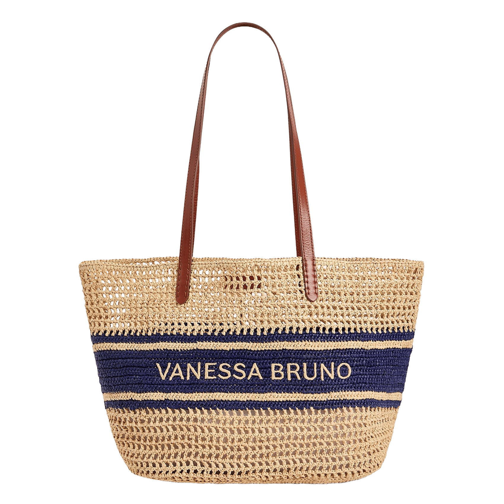 Sac cabas en raphia tressé VANESSA BRUNO Bleu