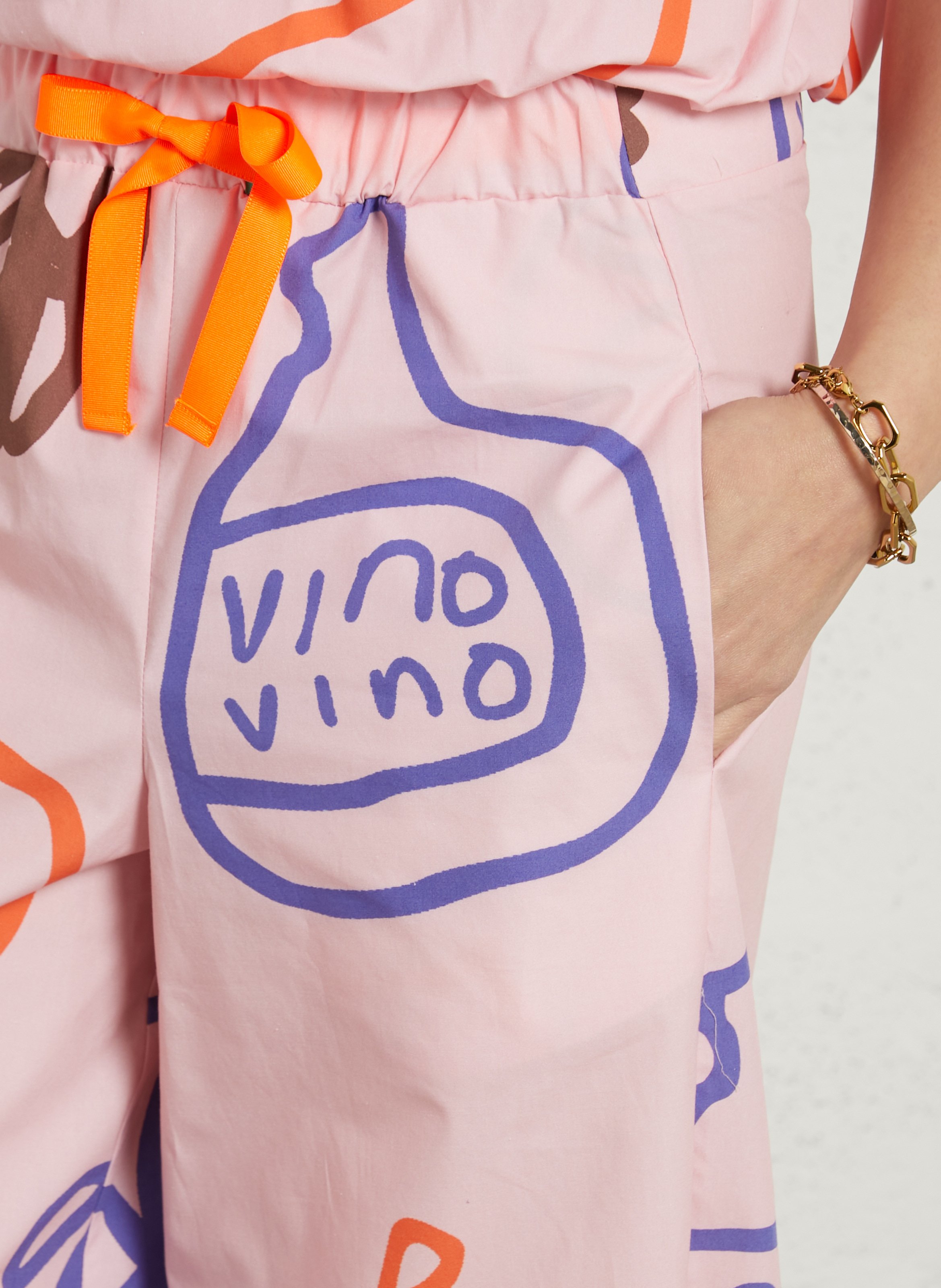 Checked straight-leg pants DR BLOOM Pink