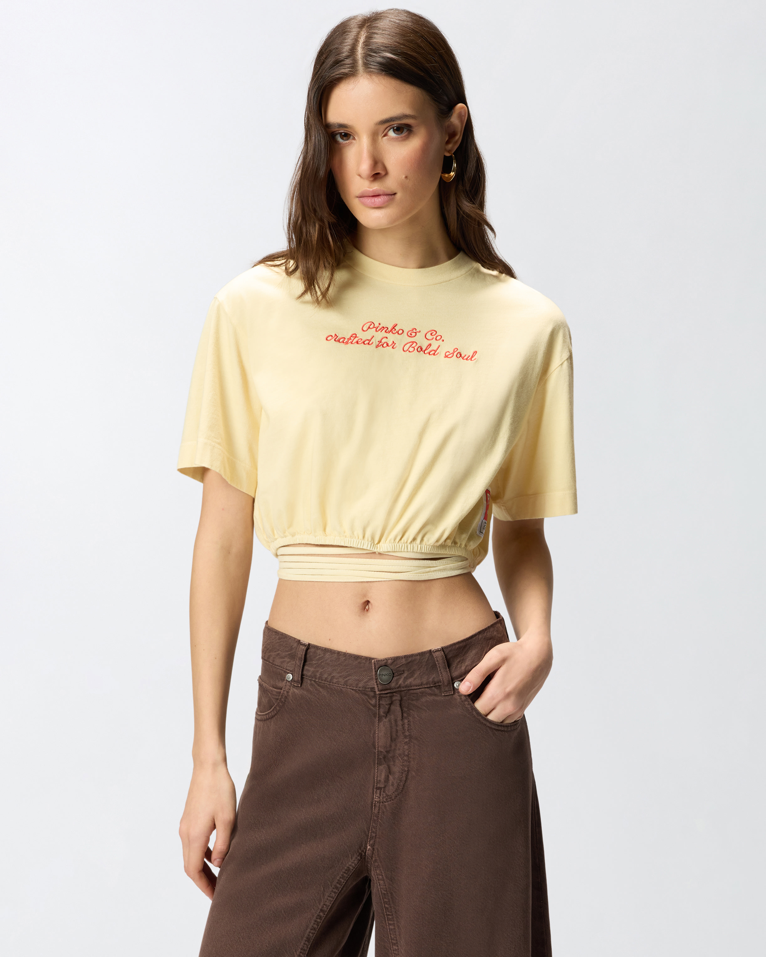 Crop top à logo pinko PINKO Bleu