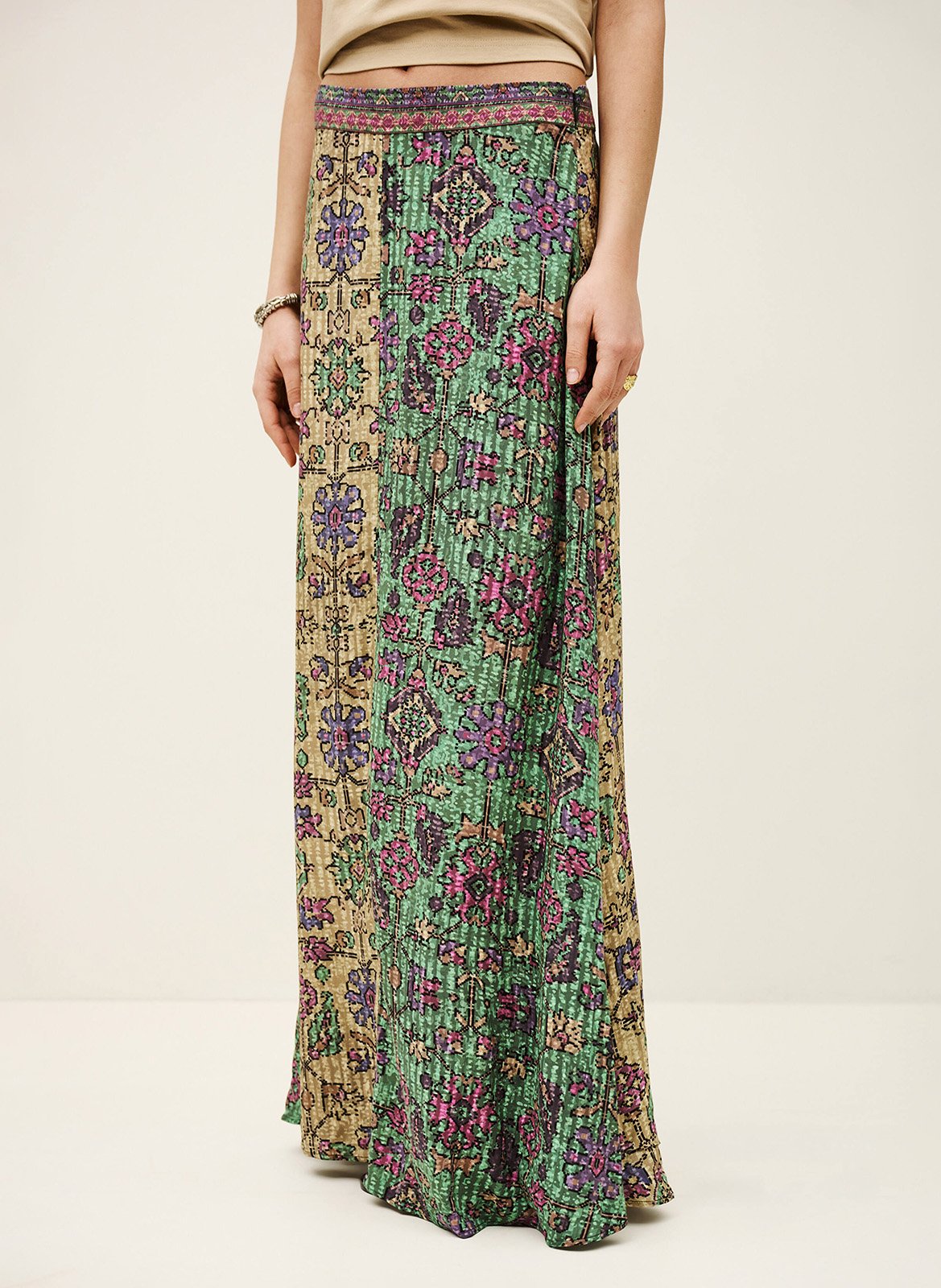 Jupe longue fluide imprimée BA&SH