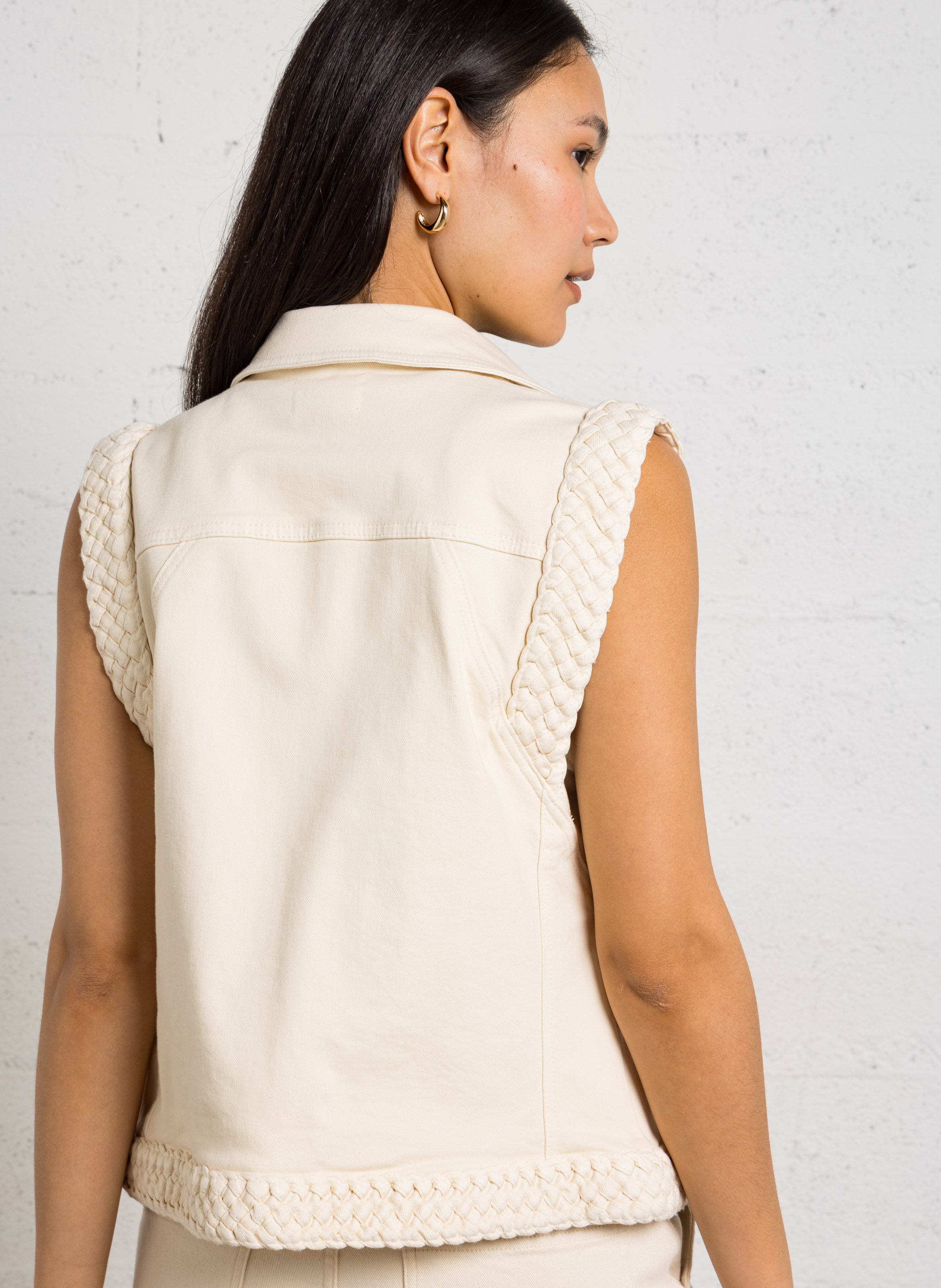 Veste en denim sans manches  MAISON 123 Beige