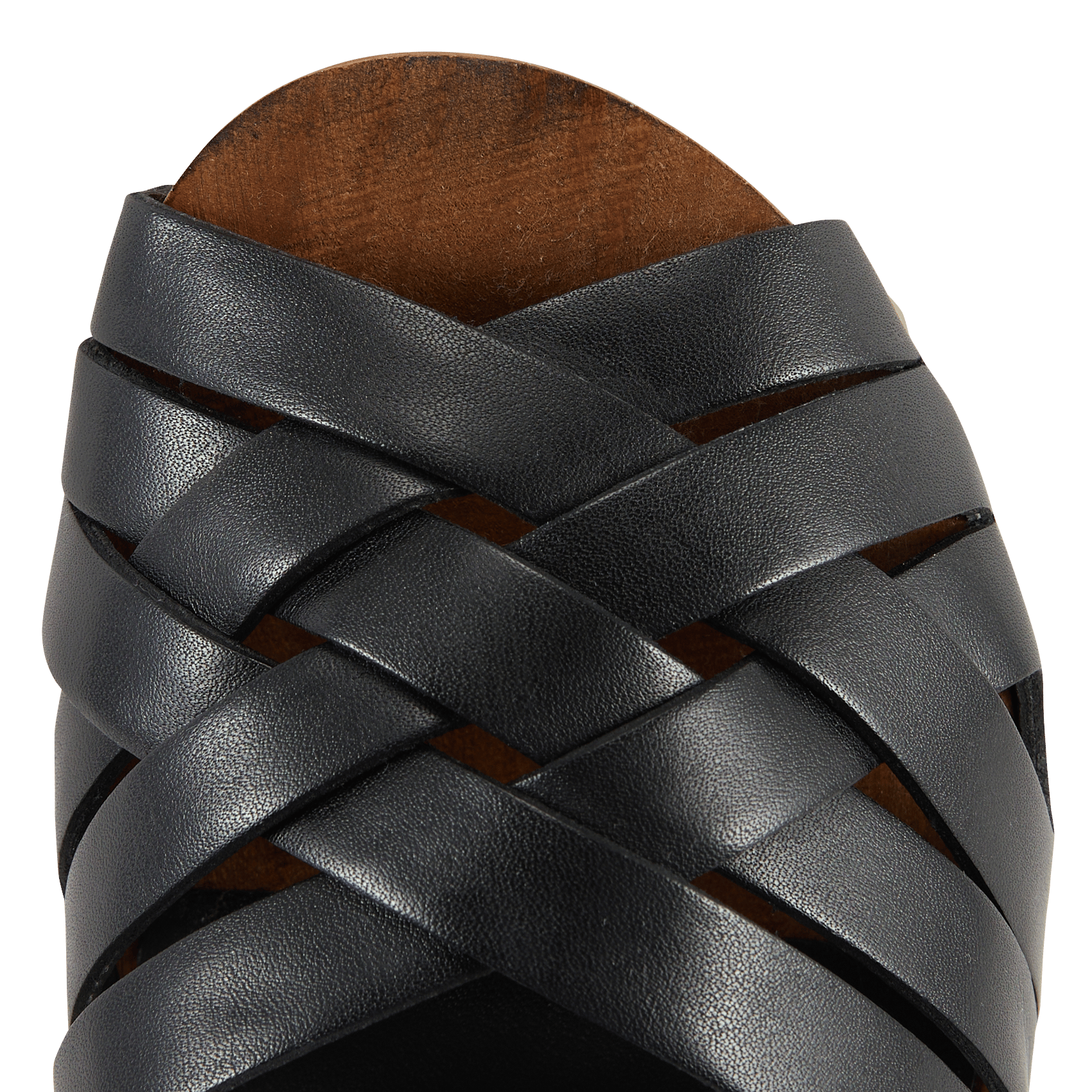 Sandales compensées en cuir LEON & HARPER Noir