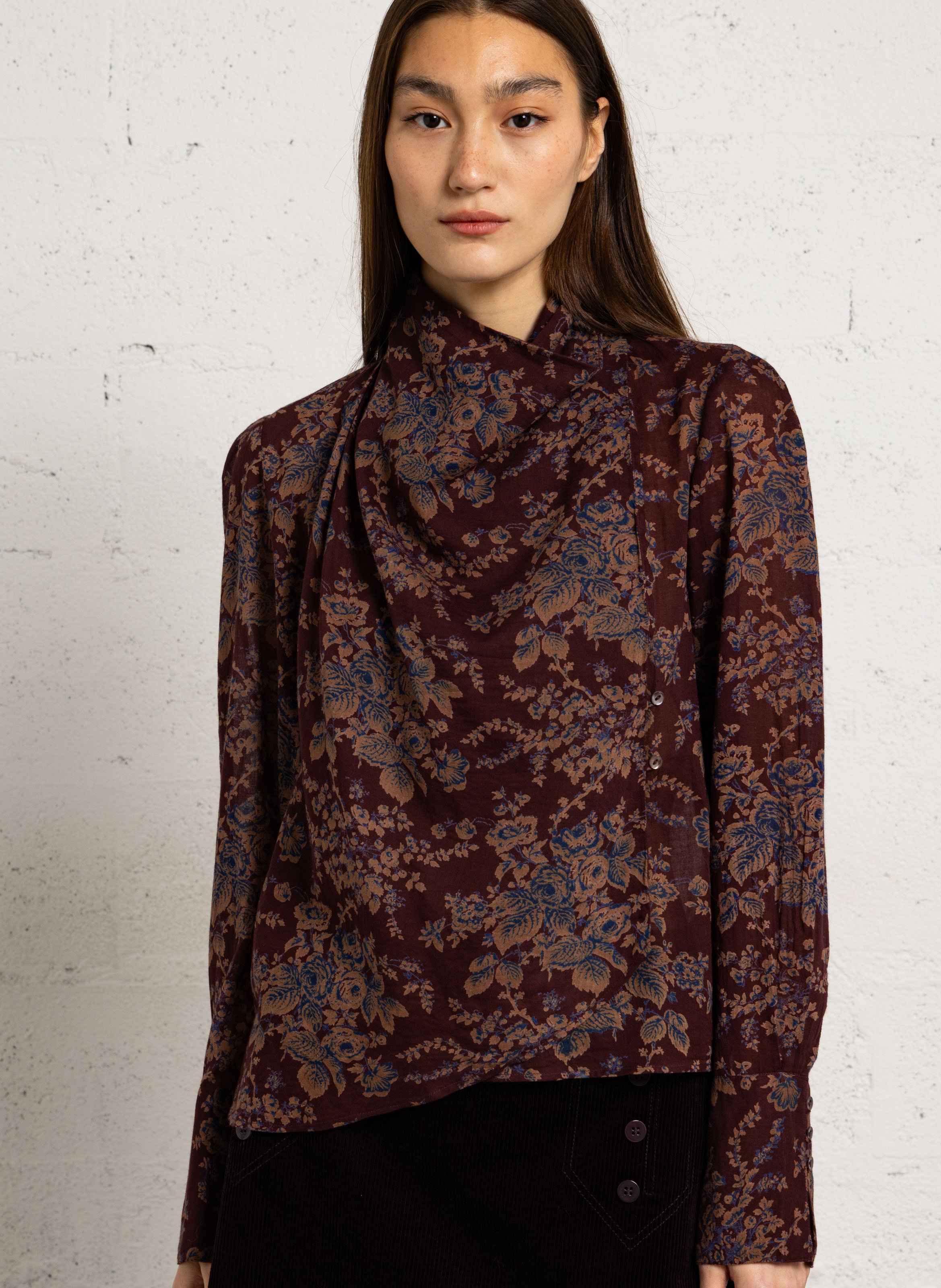 Baumwoll-Top mit Print ANTIK BATIK Braun