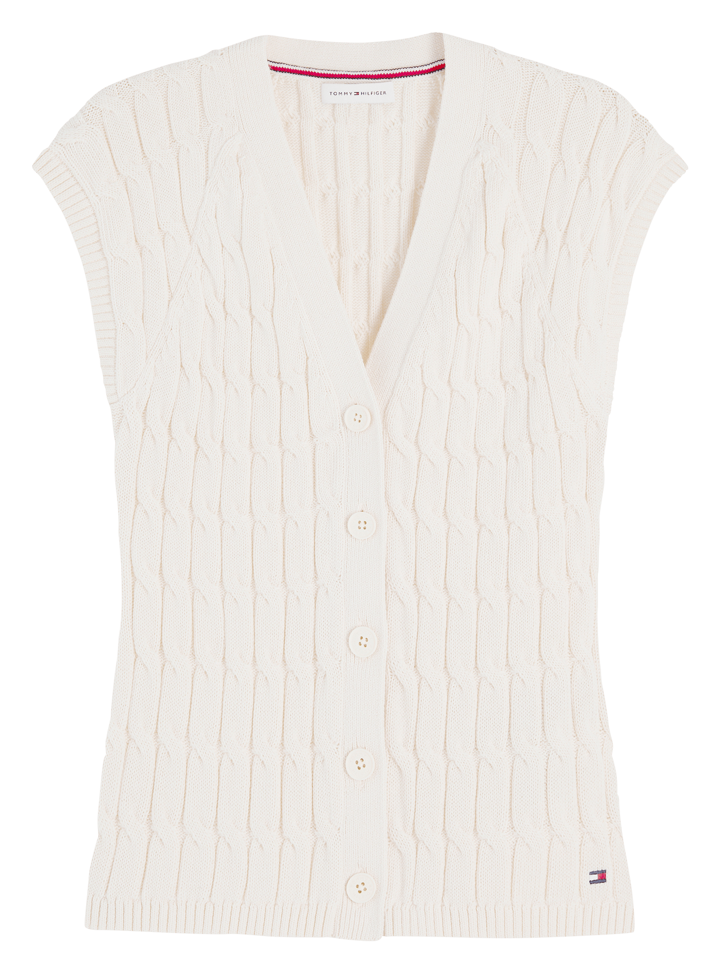 Katoenen top met V-hals TOMMY HILFIGER Geel