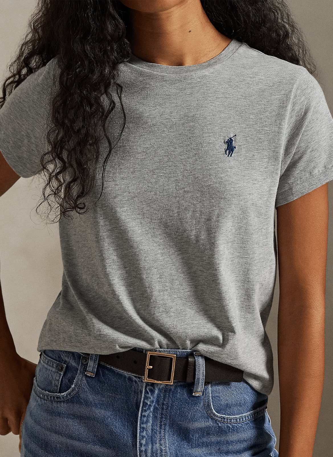Short-sleeved plain t-shirt with logo POLO RALPH LAUREN Grey