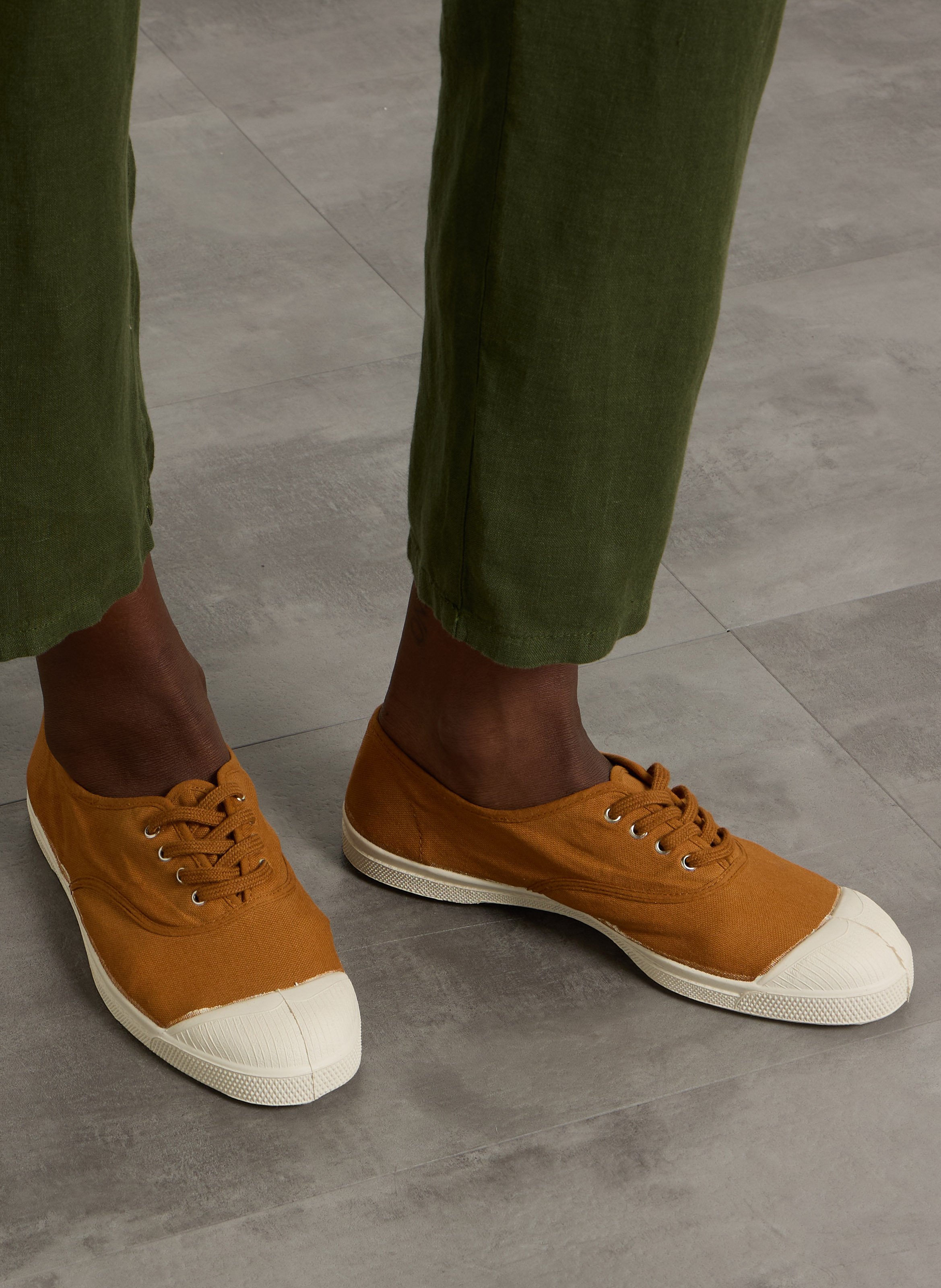 Niedrige Baumwoll-Sneaker BENSIMON Gelb