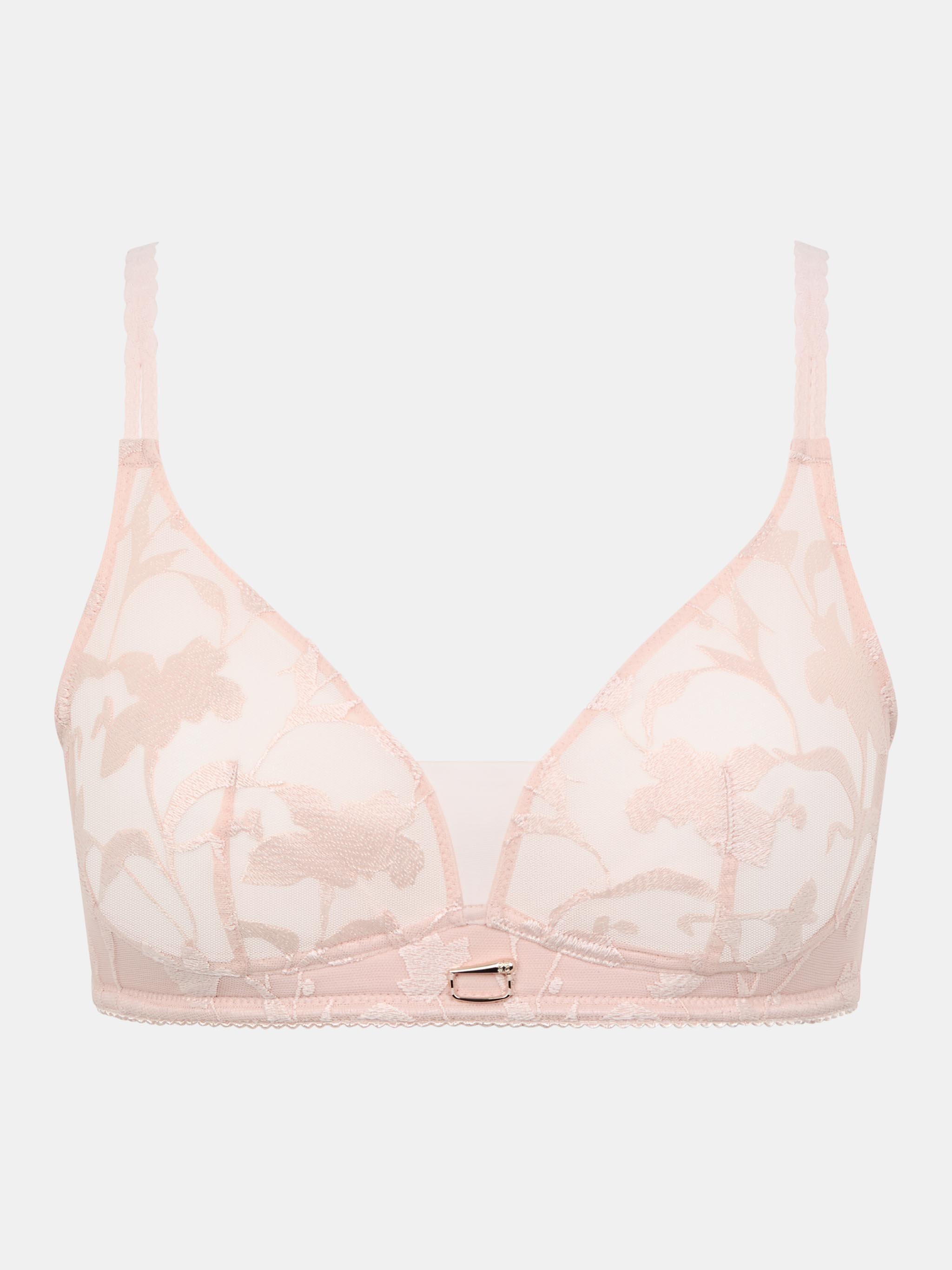 Non-wired bra with floral embroidery CHANTELLE Pink