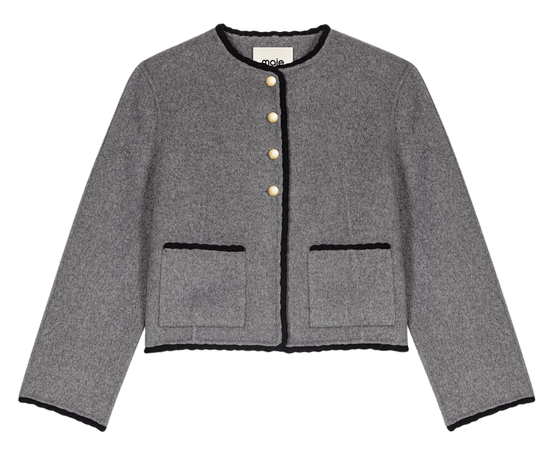 Straight-fit vest van wolmix MAJE Grijs