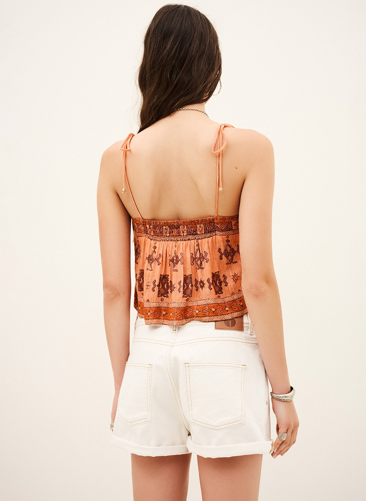 Korte top met print BA&SH Oranje