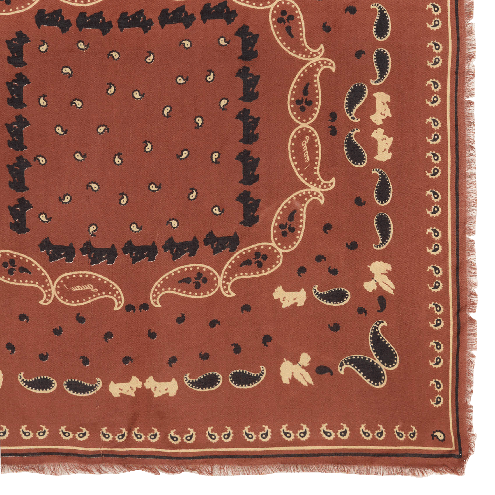 Printed cotton blend bandana NICE THINGS Brown