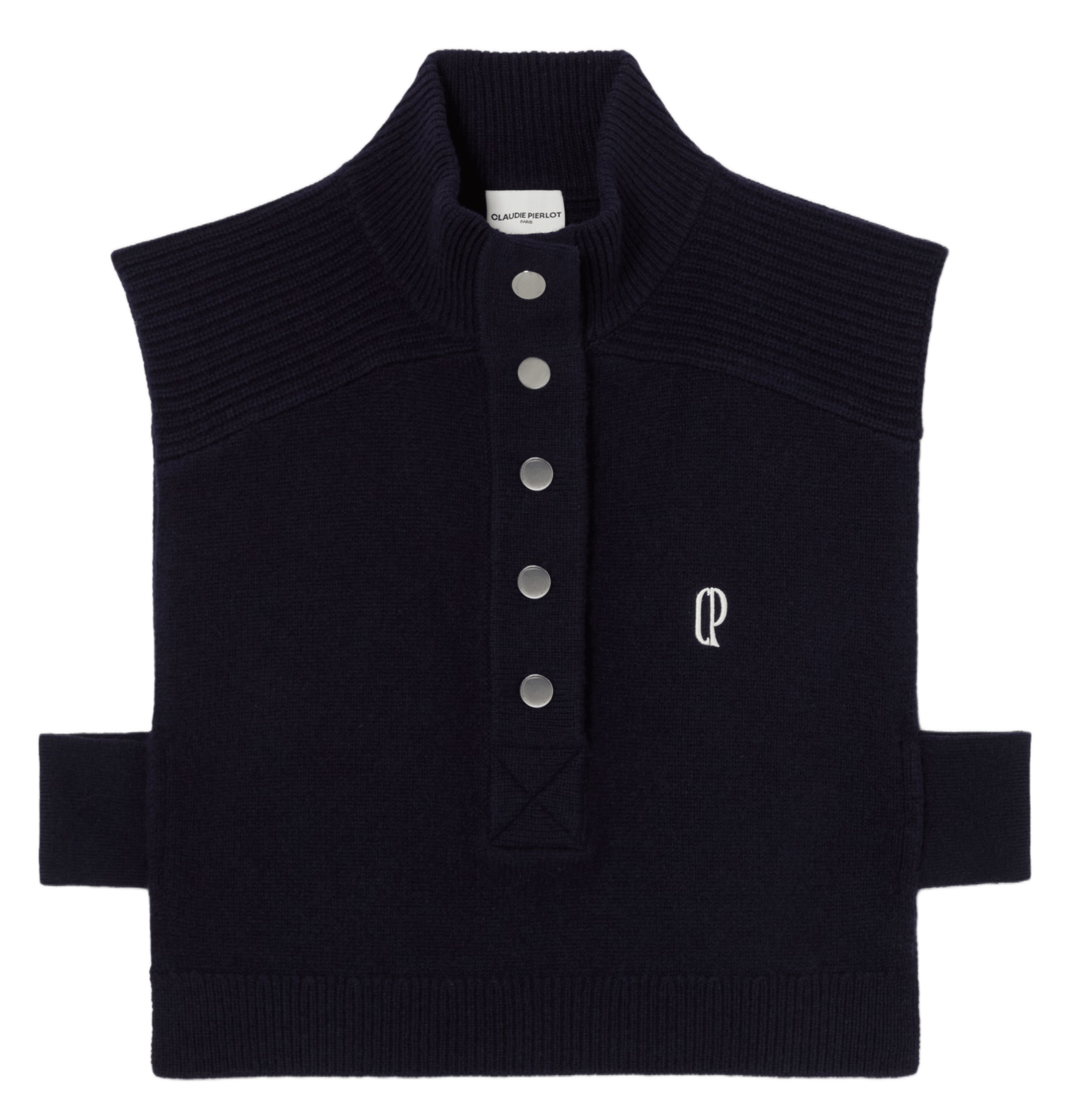 Plastron col montant boutonné en laine CLAUDIE PIERLOT Bleu