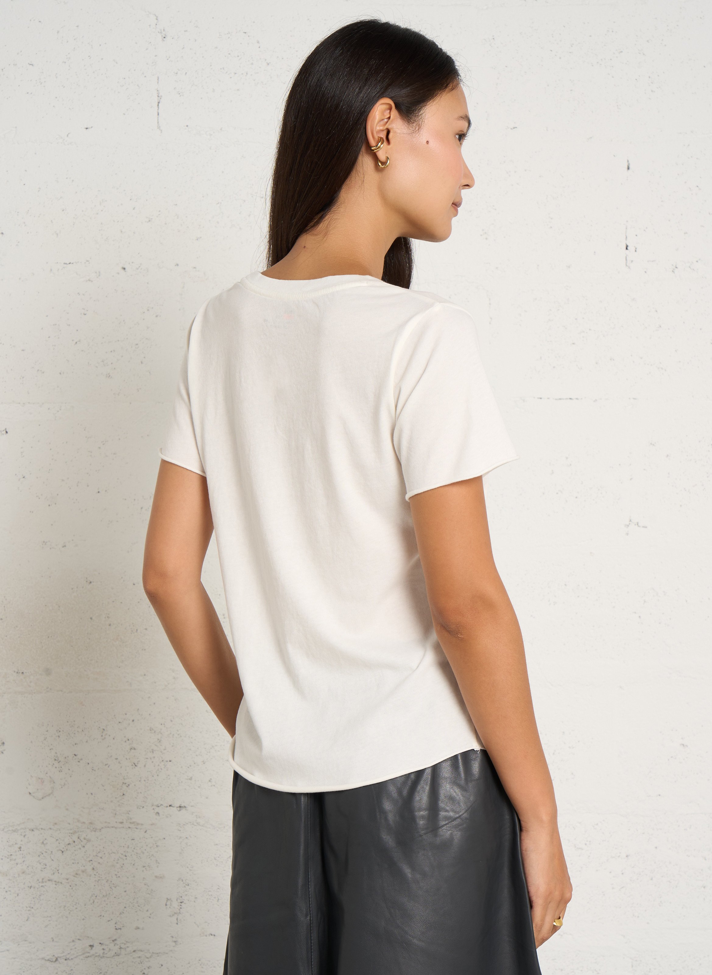 T-shirt van biokatoen met print LEON & HARPER Wit