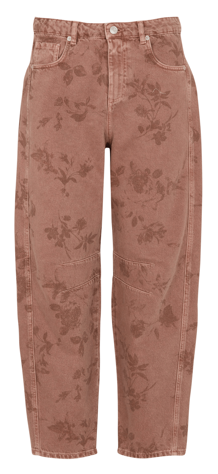 Gerade geschnittene Barrel-Jeans mit Muster IKKS Braun
