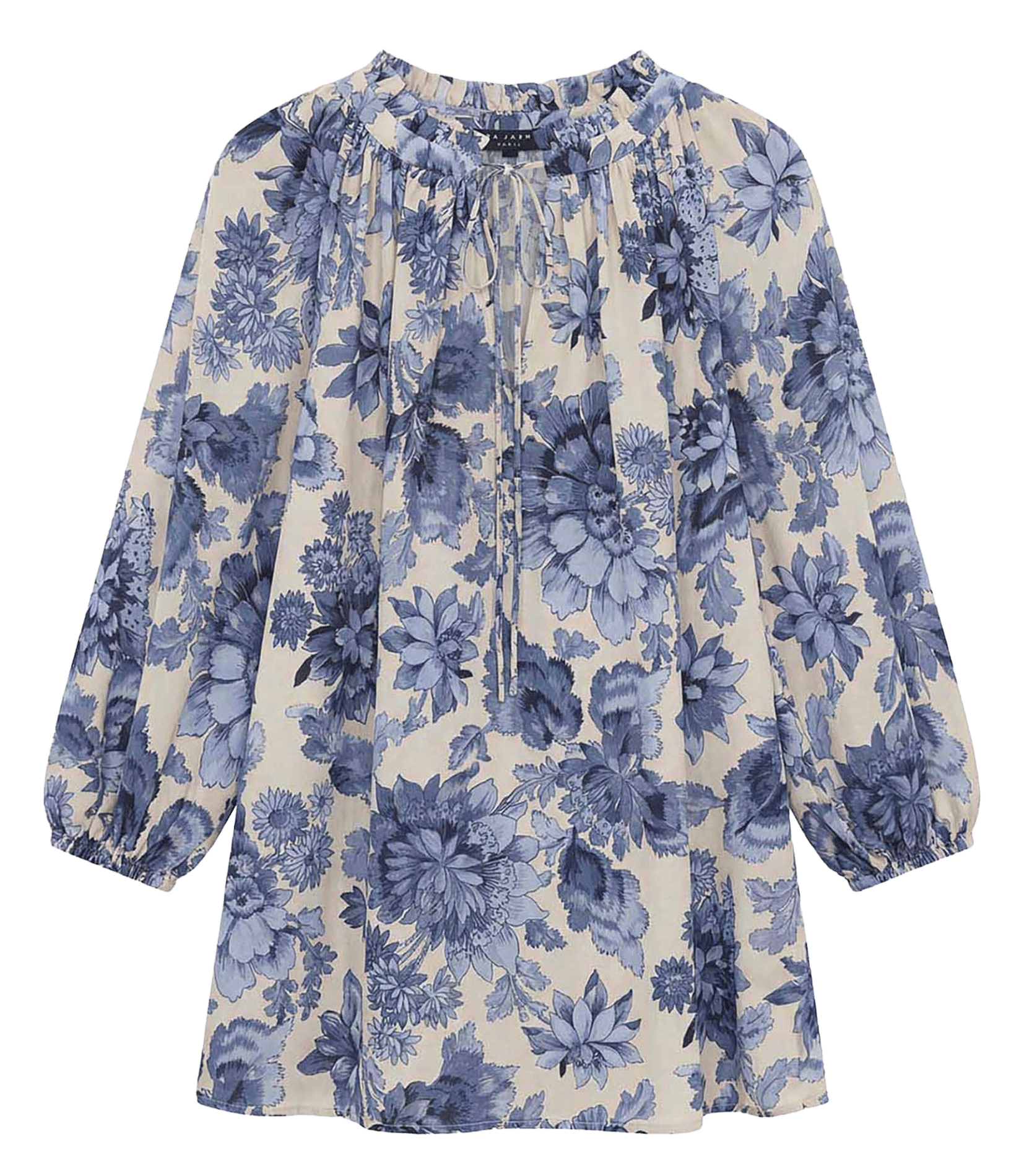 Blouse ample col rond imprimée TARA JARMON Beige